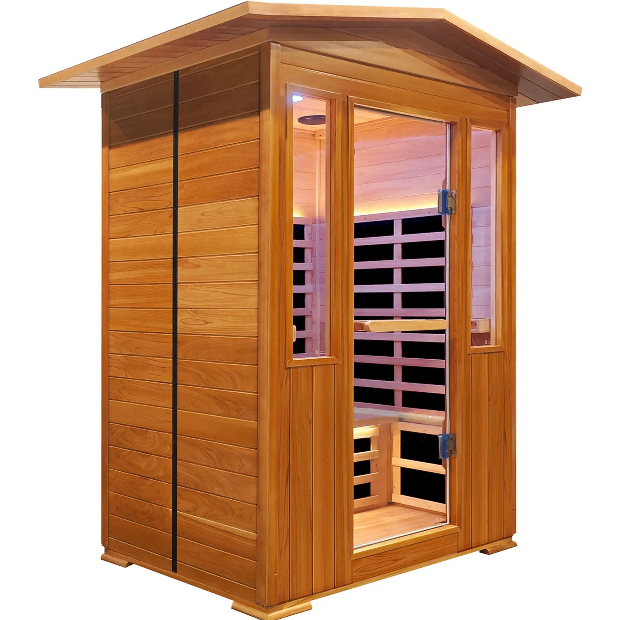 Outdoor Double Red Cedar Far Infrared Sauna Room by HouseOfZazla