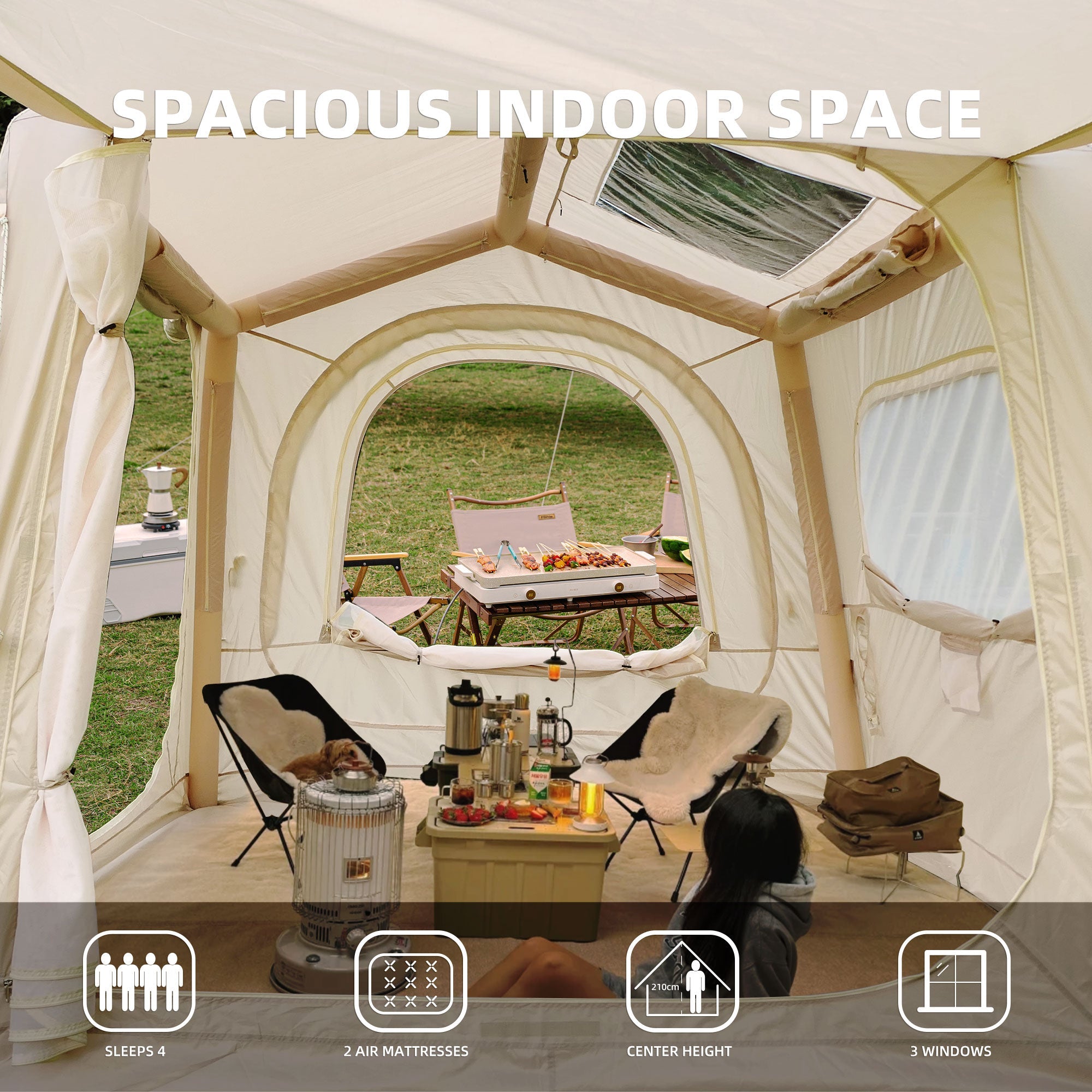 Inflatable 4-8 Person Waterproof Camping Tents by HouseOfZazla