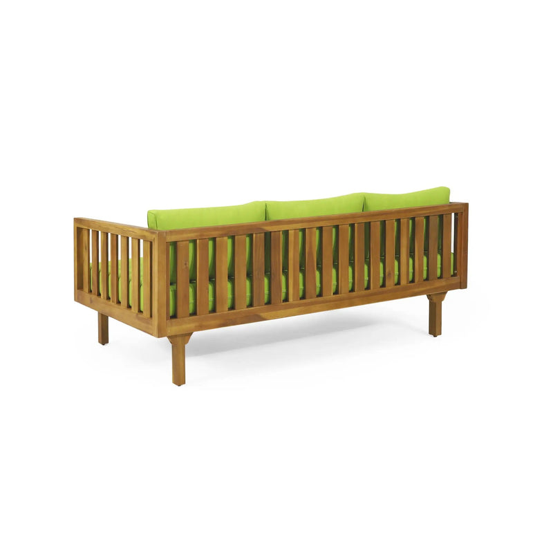 Claremont 3 Seater Daybed Teak Acacia Wood Water Resistant Cushions by HouseOfZazla