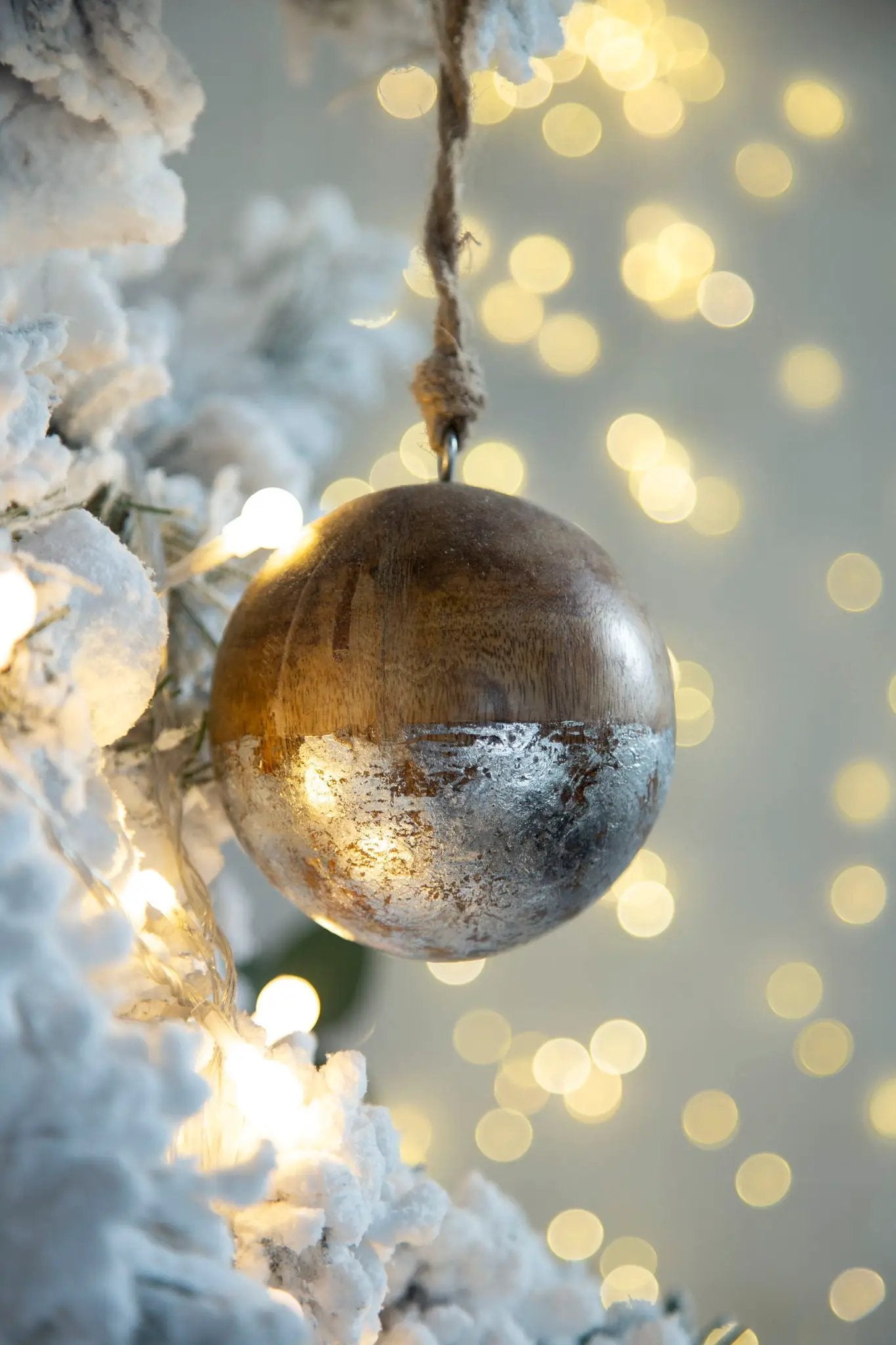 Christmas Ball Ornaments, Wood Decorative Hanging Ball Christmas Tree Ornaments For Holiday Party Decorations by HouseOfZazla