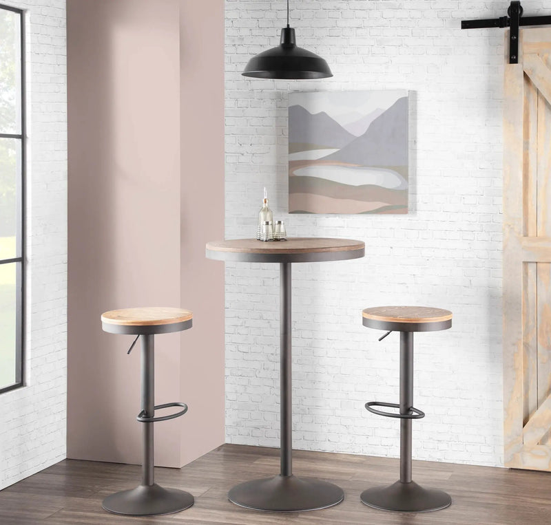 Dakota - Industrial Adjustable Bar / Dinette Table - Antique / Brown by Unique Piece Furniture