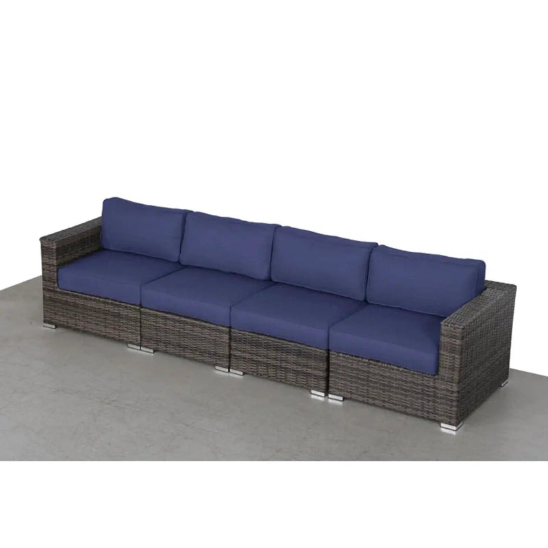 Luxurious Wicker Patio Sectional With Weather Resistant Sunbrella Cushions by HouseOfZazla