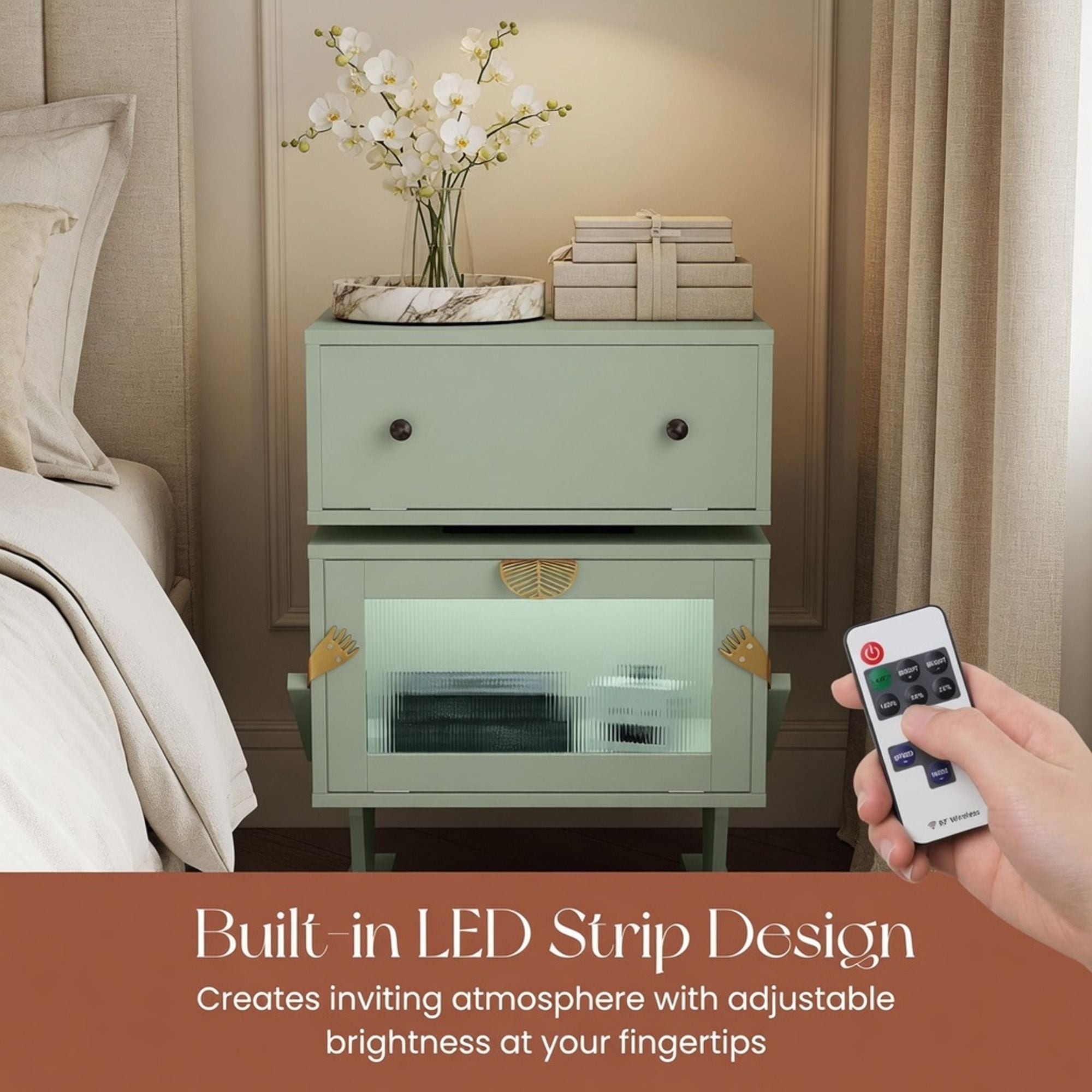 Robot LED Nightstand With 360° Rotating Drawer by HouseOfZazla