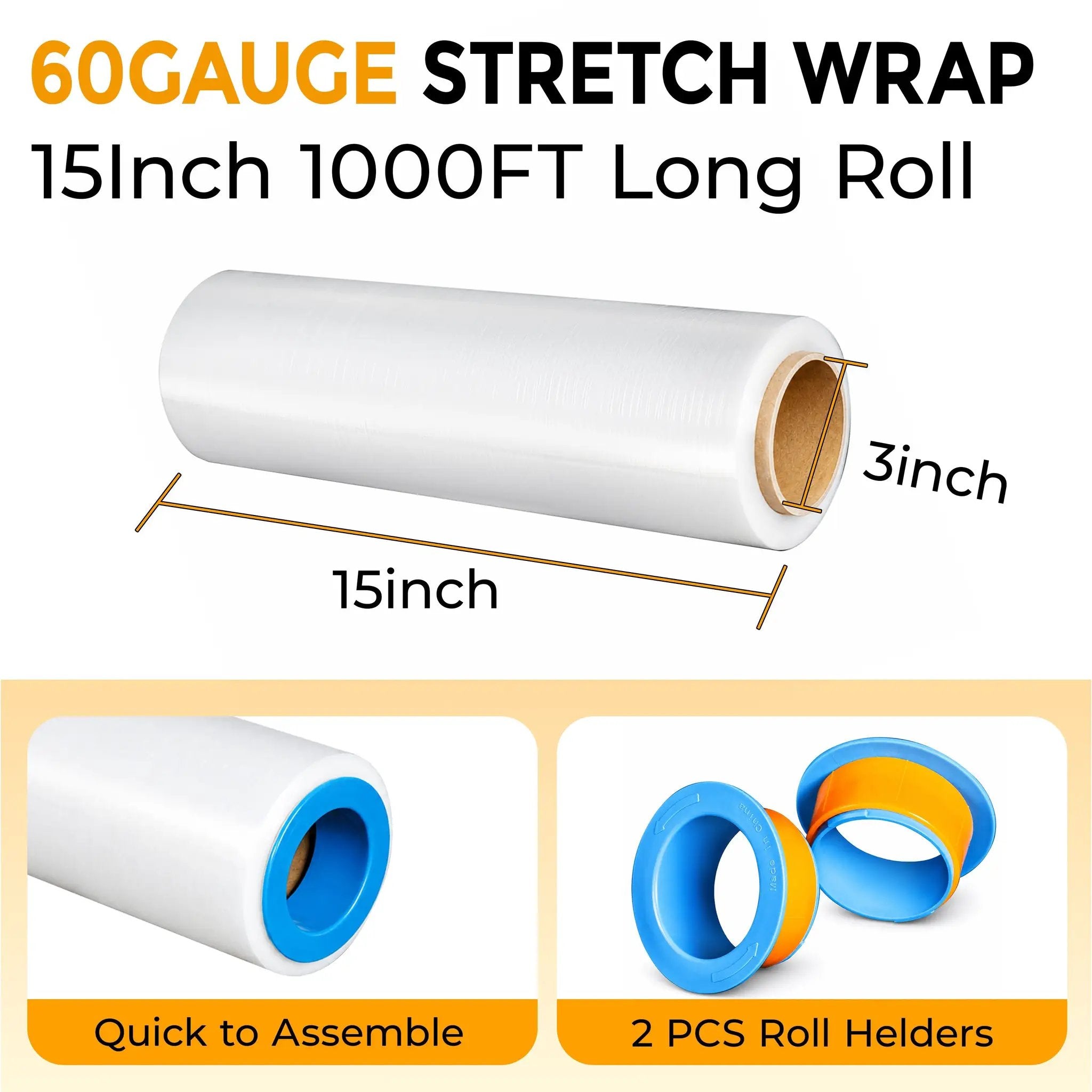 Stretch Wrap Film Roll, 1000ft Industrial Strength by HouseOfZazla