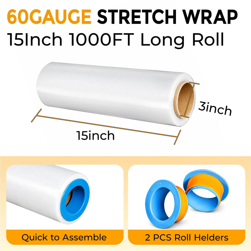 Stretch Wrap Film Roll, 1000ft Industrial Strength by HouseOfZazla