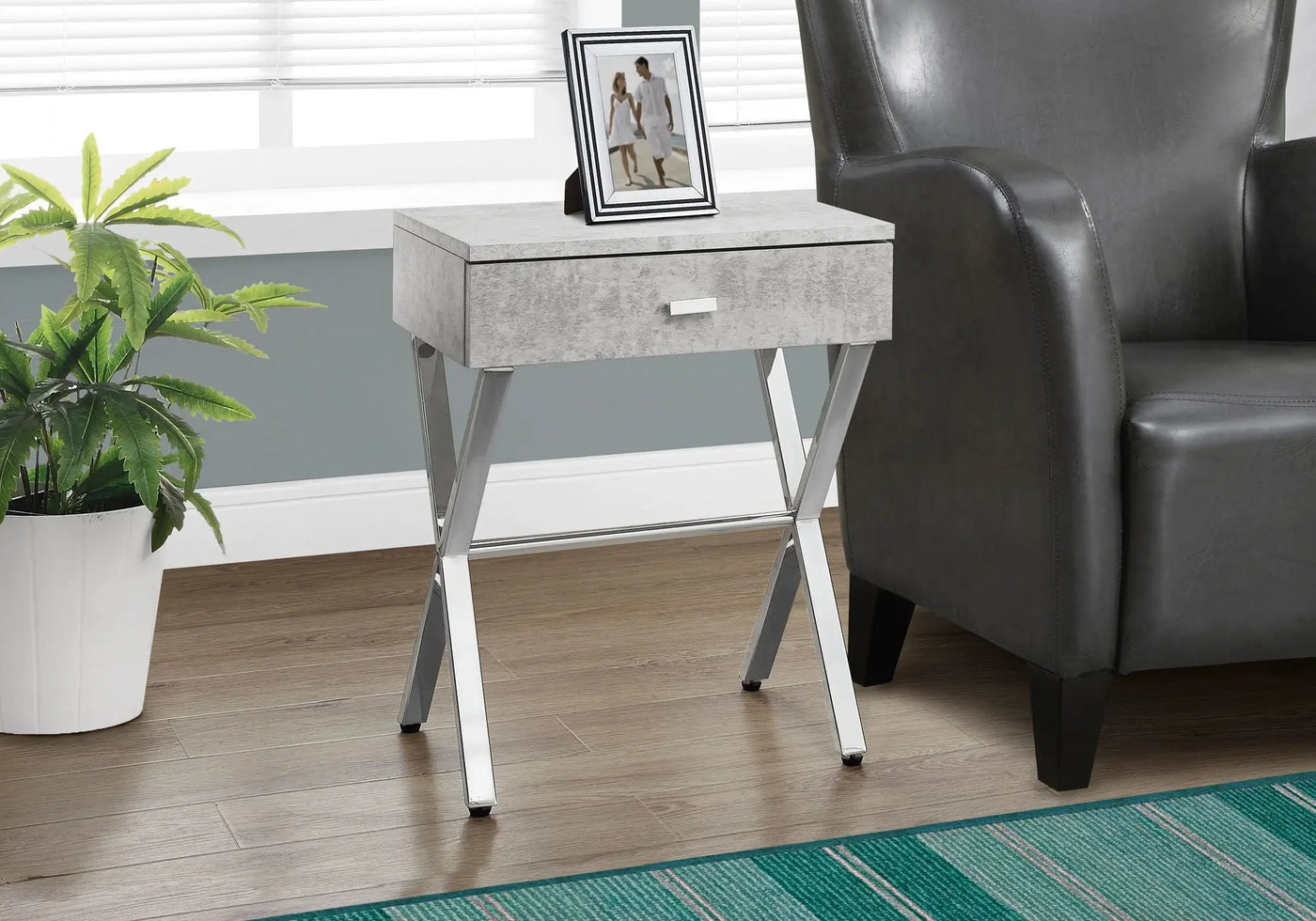 Accent Side X Table, Storage Drawer, Contemporary & Modern by Unique Piece Furniture