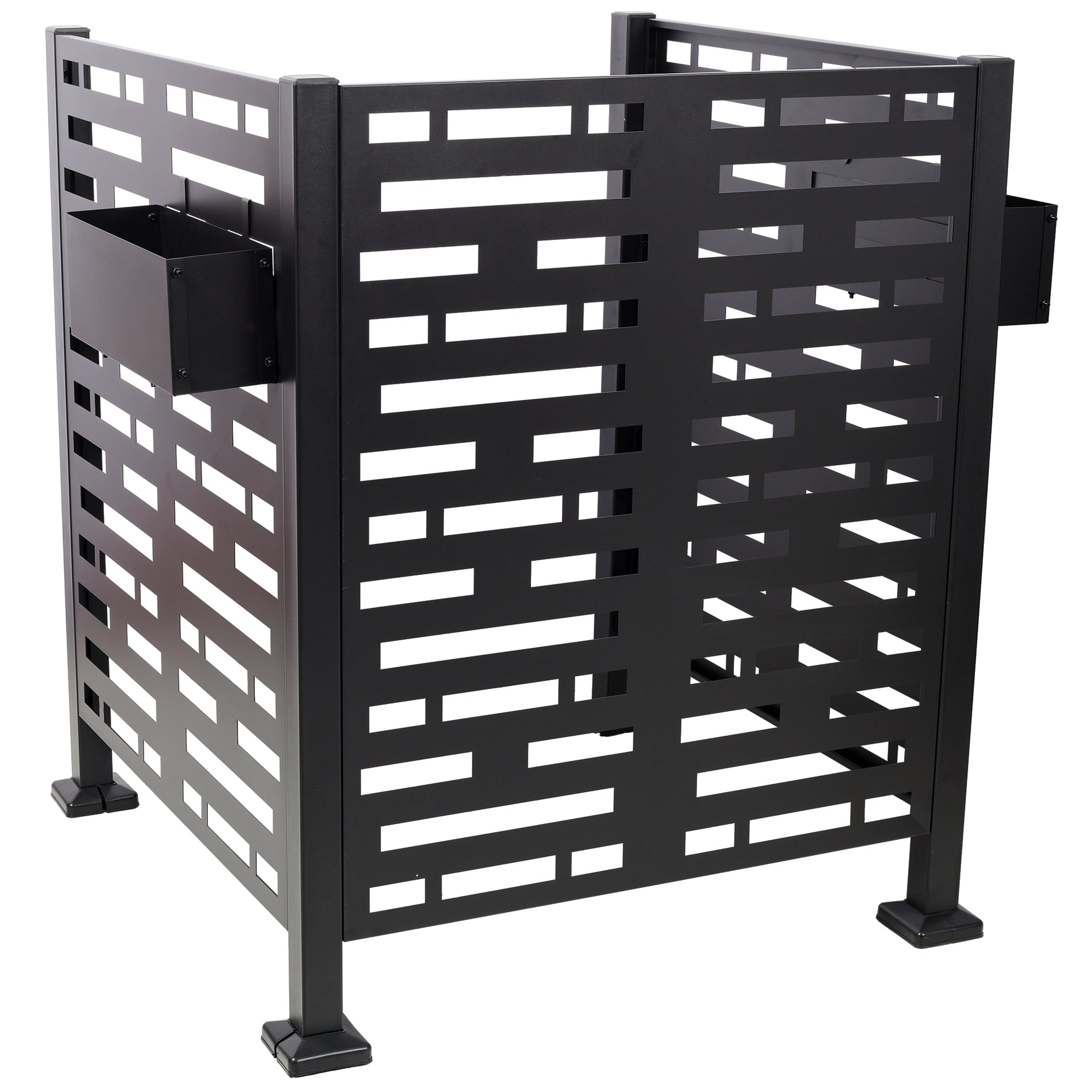 3x3 Ft Metal Air Conditioner Privacy Fence with Planter Boxes by HouseOfZazla
