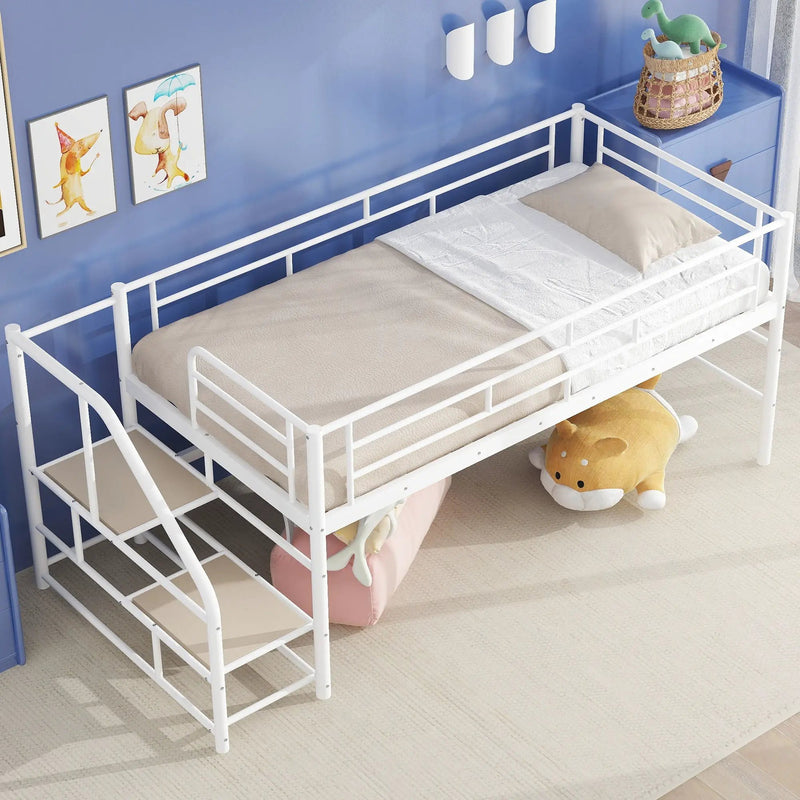 Loft Bed With Storage Stairs And Metal Frame by Unique Piece Furniture