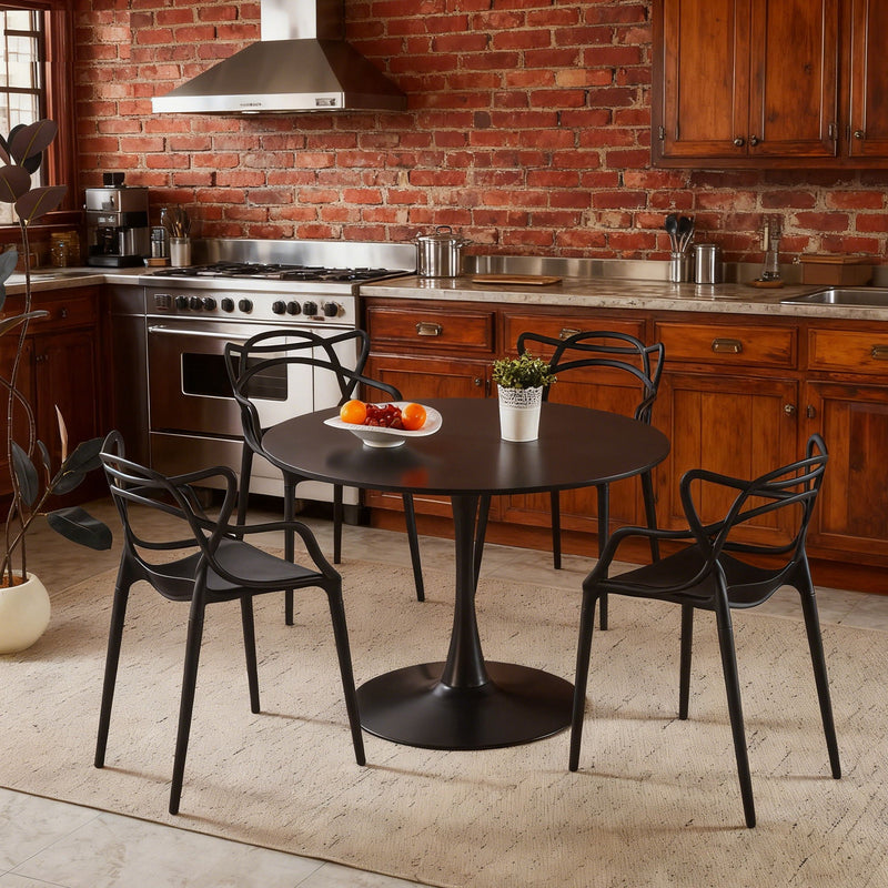 Dining Chair (Set of 4) - Black - Plastic by Unique Piece Furniture