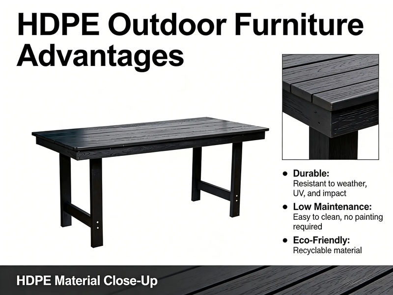 HDPE Outdoor Patio Dining Set with 6 Chairs by HouseOfZazla