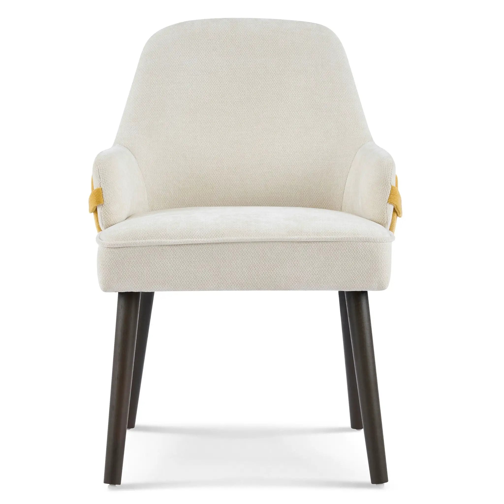 Indoor Dining Chair Set of 2 with Sturdy Frame - Beige / Yellow