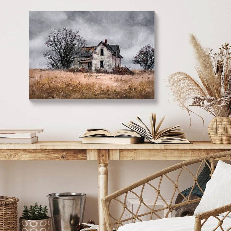Framed Rustic Farmhouse Wall Art Vintage Barn Canvas Print 24x16 Inch by HouseOfZazla