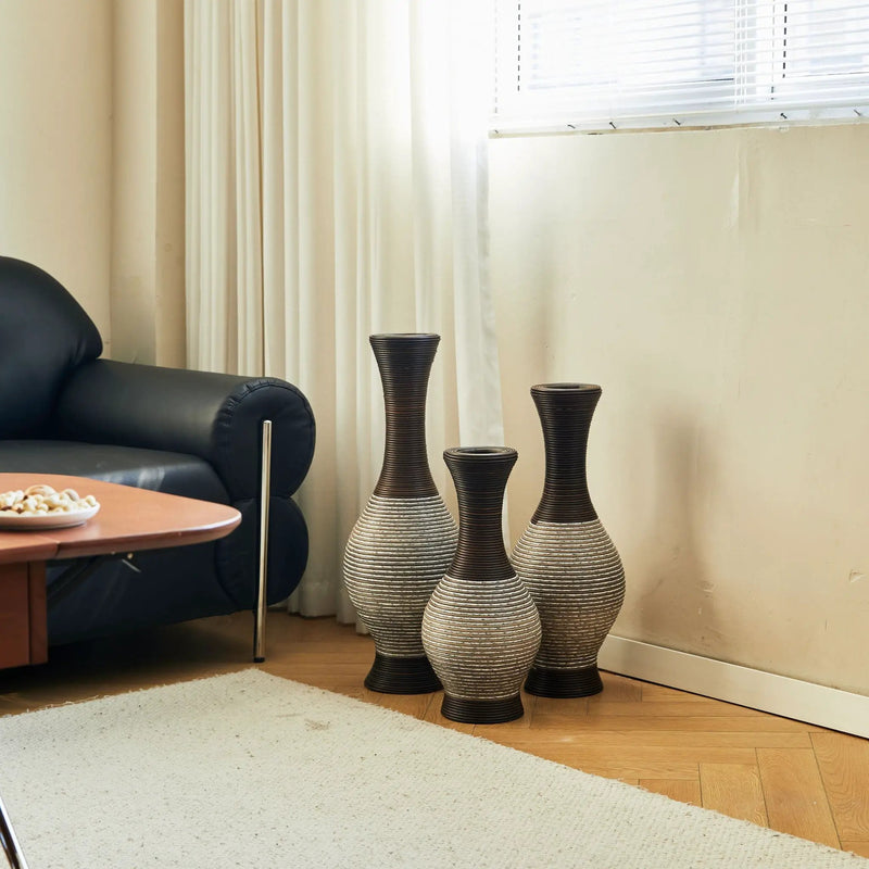 Tall Designer Floor Vase With Elegant 2 Tone by HouseOfZazla