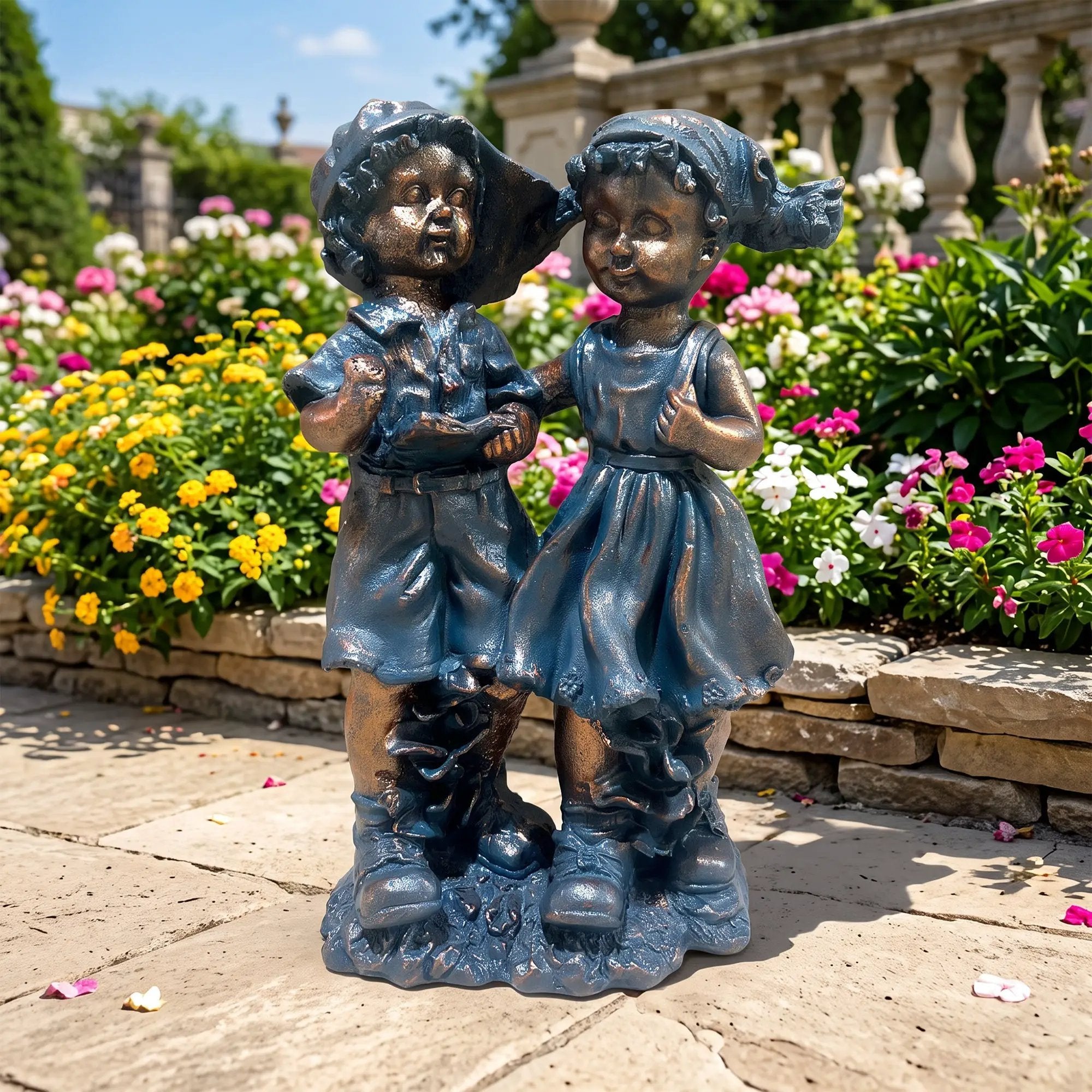 Magnesium Oxide Statues Of A Boy And A Girl by HouseOfZazla