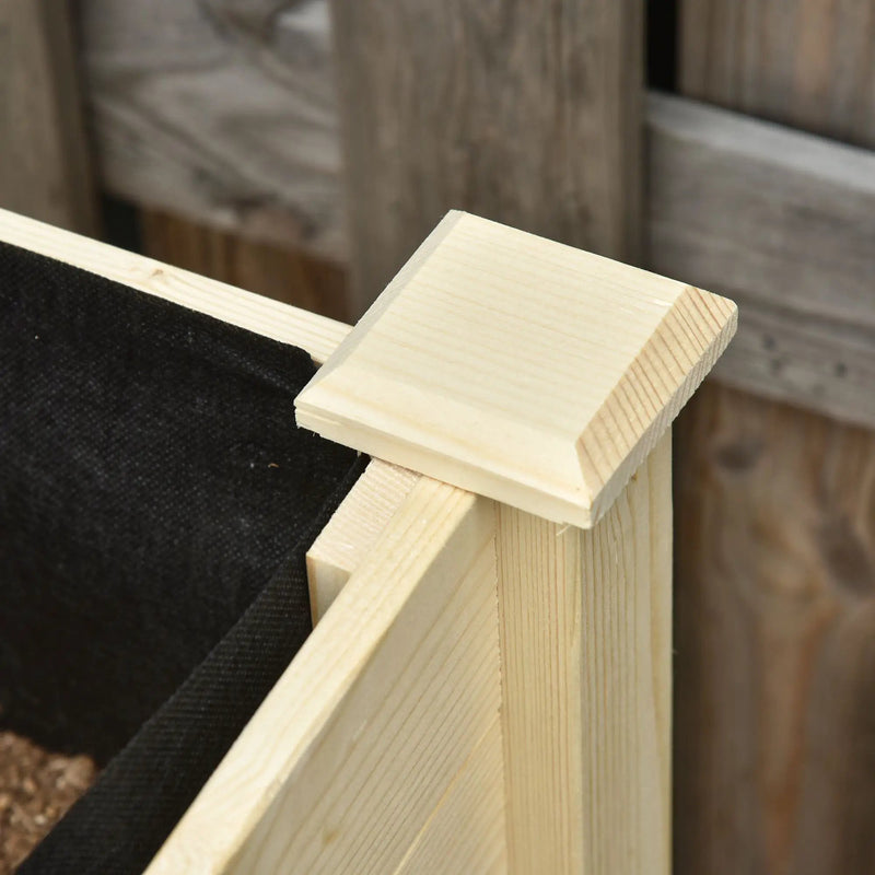 Outsunny - Raised Garden Bed, 47" x 22" x 33", Elevated Wooden Planter Box With Lockable Wheels, Storage Shelf, And Bed Liner For Backyard, Patio - Natural by Unique Piece Furniture