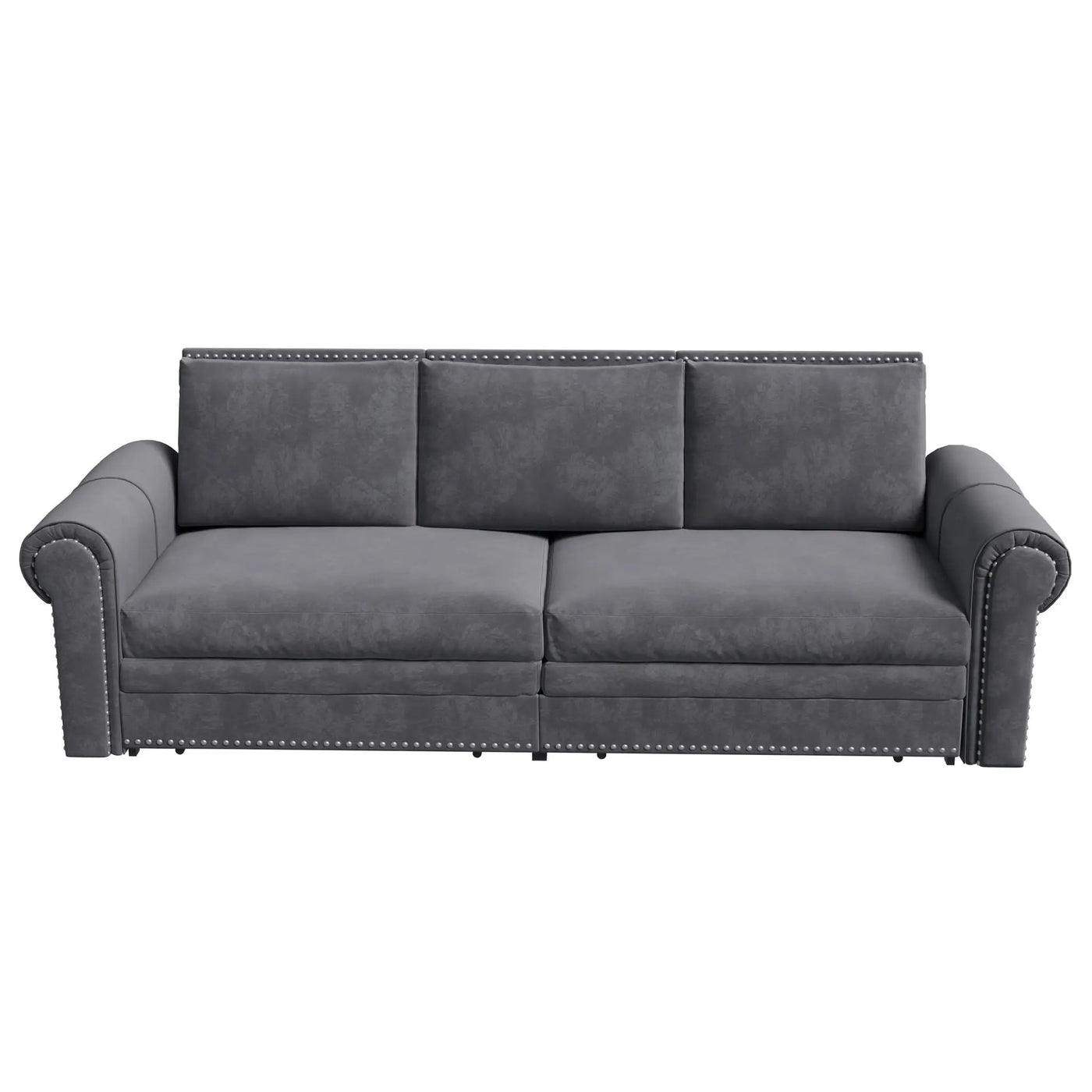 3 In 1 Convertible Sleeper Sofa With Nailhead Trim & Rolled Arm by HouseOfZazla
