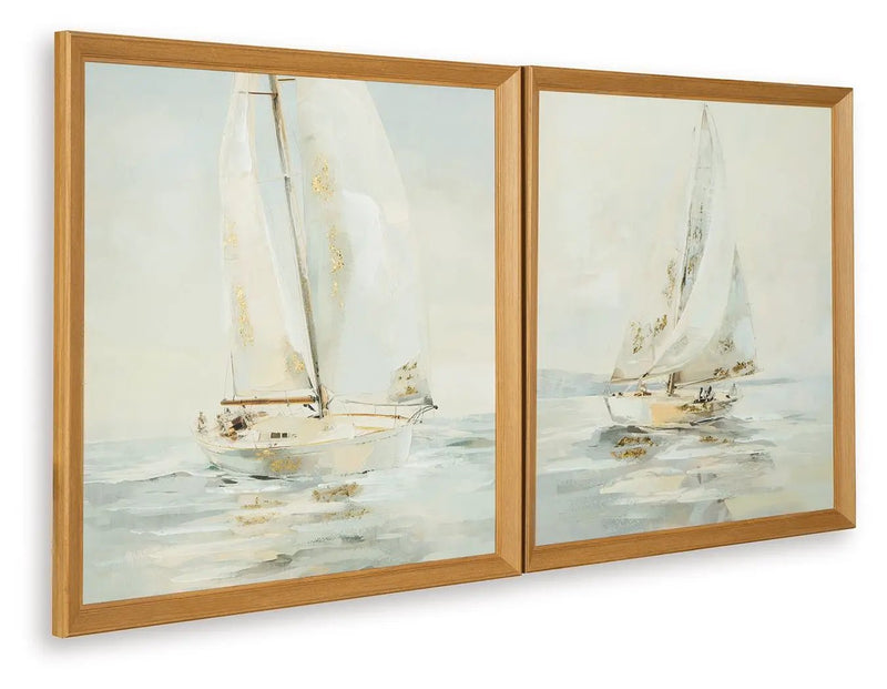 Winbrook - Wall Art Set (Set of 2) - Gray / Tan / Gold Finish by Unique Piece Furniture