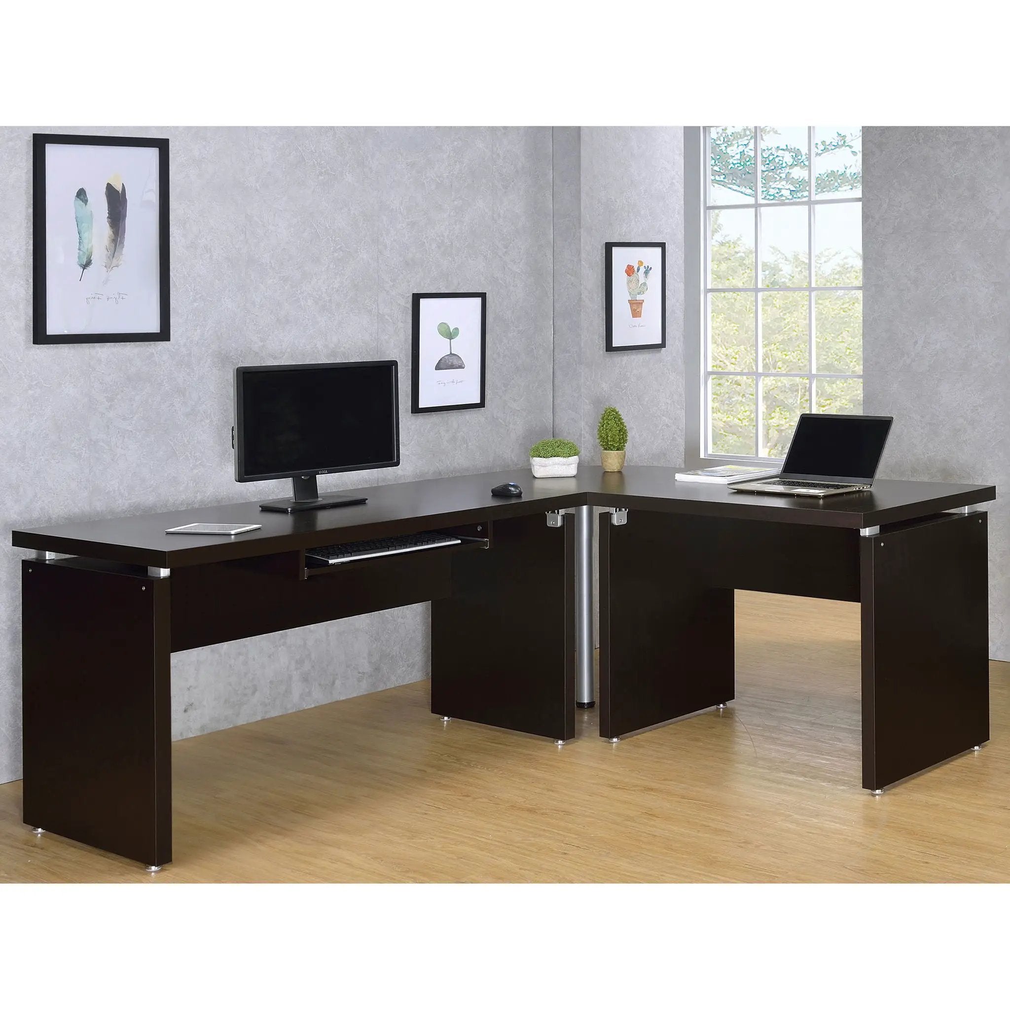 Extension Desk With Floating Top Design - Brown by HouseOfZazla