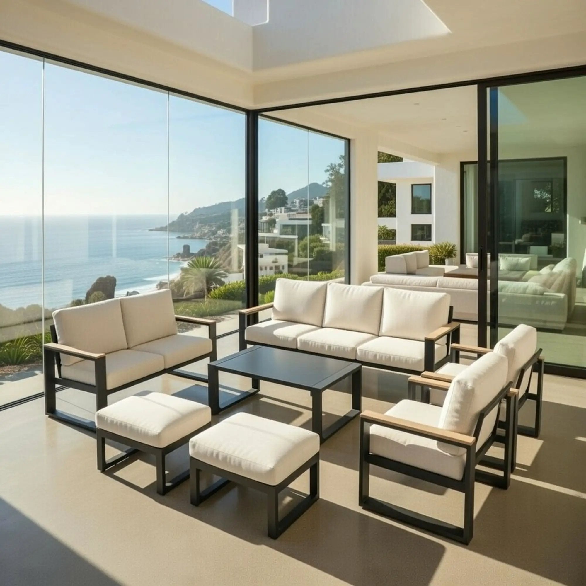 Modern Outdoor Sofa Set With Coffee Table by HouseOfZazla