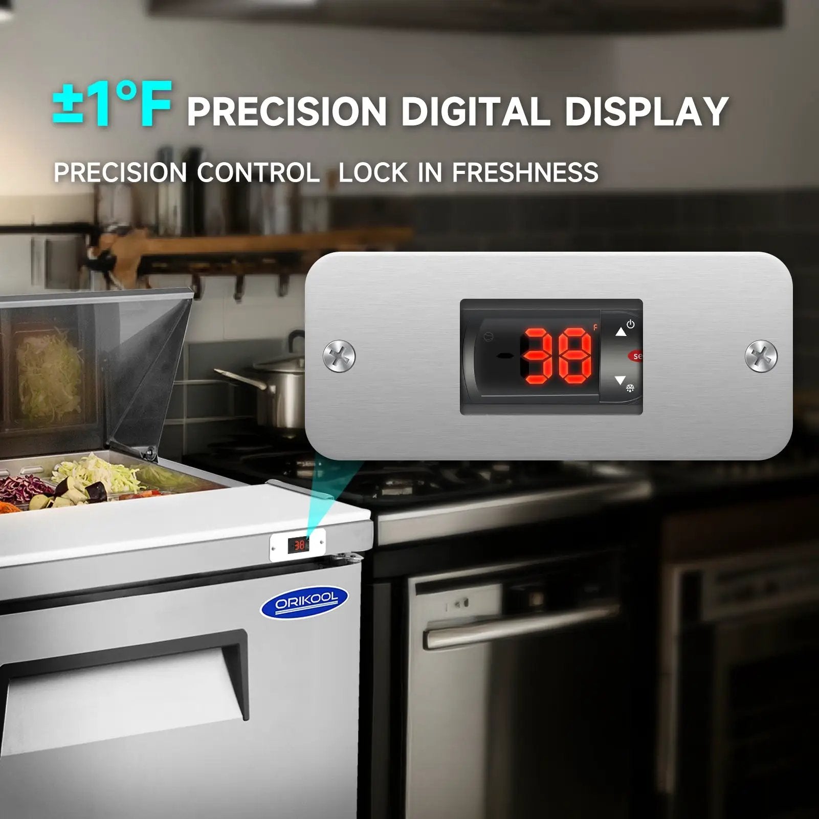 72" Width Commercial Refrigerators Sandwich & Salad Prep Table with a Butcher Block Cutting Board by Chery Industrial
