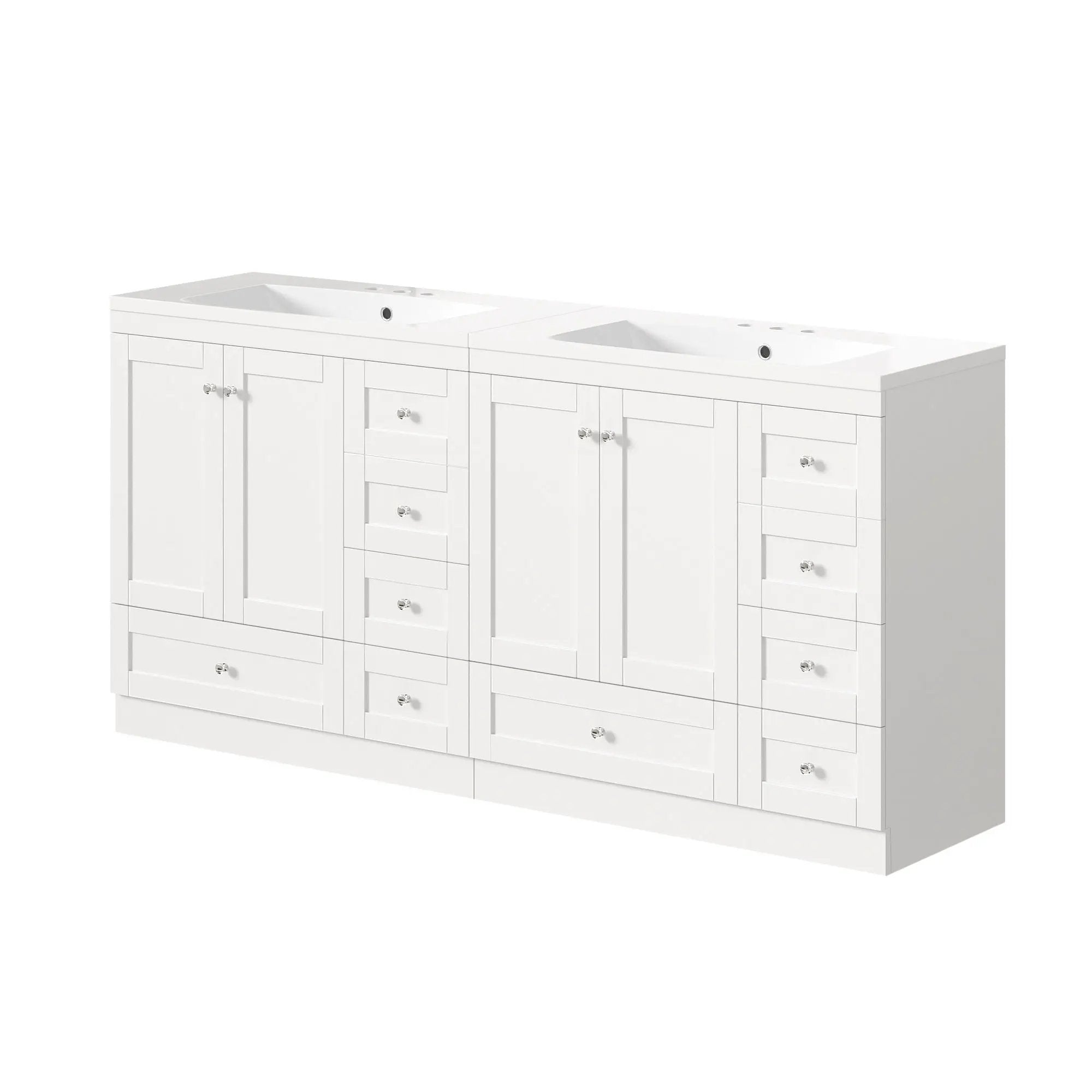 Shaker Free Standing Bathroom Vanity Cabinet & Sink, Soft Close Drawers, Soft Close Doors
