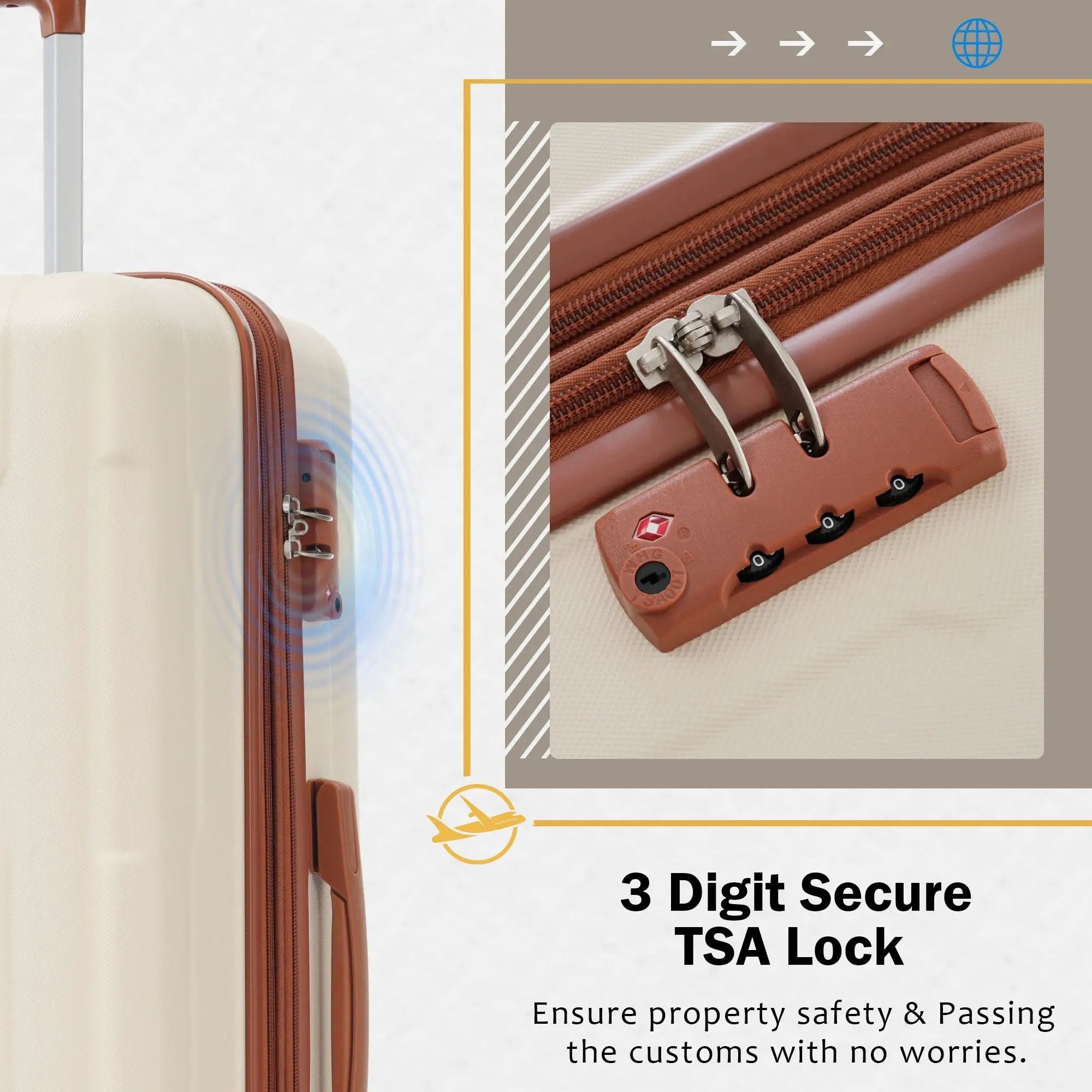 2 Piece Luggage Set With Bags Expanable Spinner Wheels ABS Lightweight Suitcase With Tsa Lock 20" / 24" by HouseOfZazla