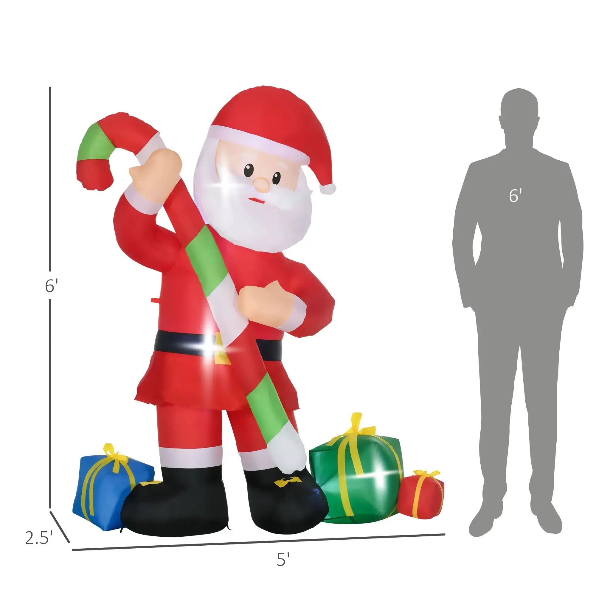 6ft Inflatable Santa Claus Christmas Decoration by HouseOfZazla