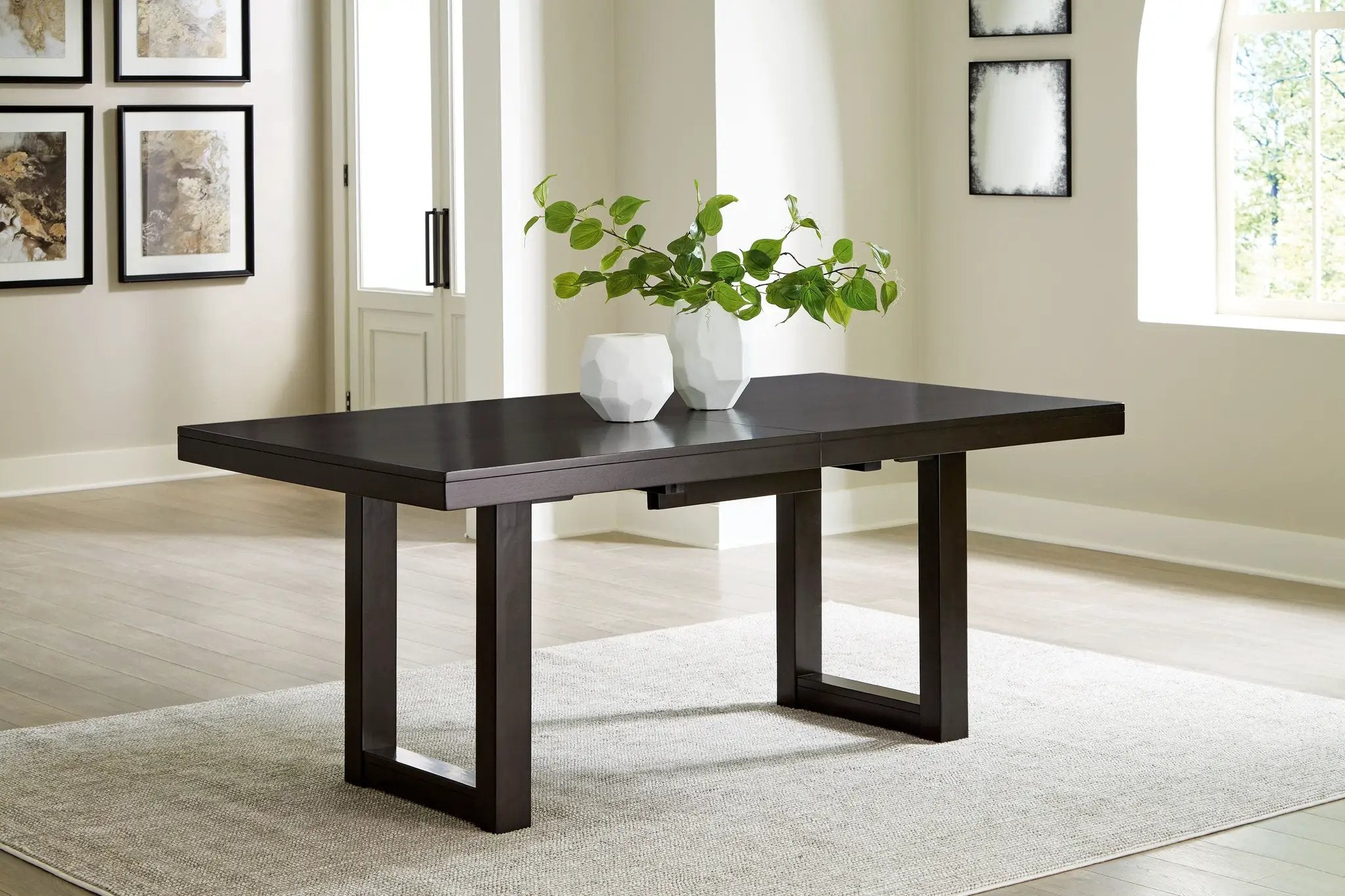 Neymorton - Rectangular Dining Room Butterfly Extension Table - Dark Grayish Brown by Unique Piece Furniture