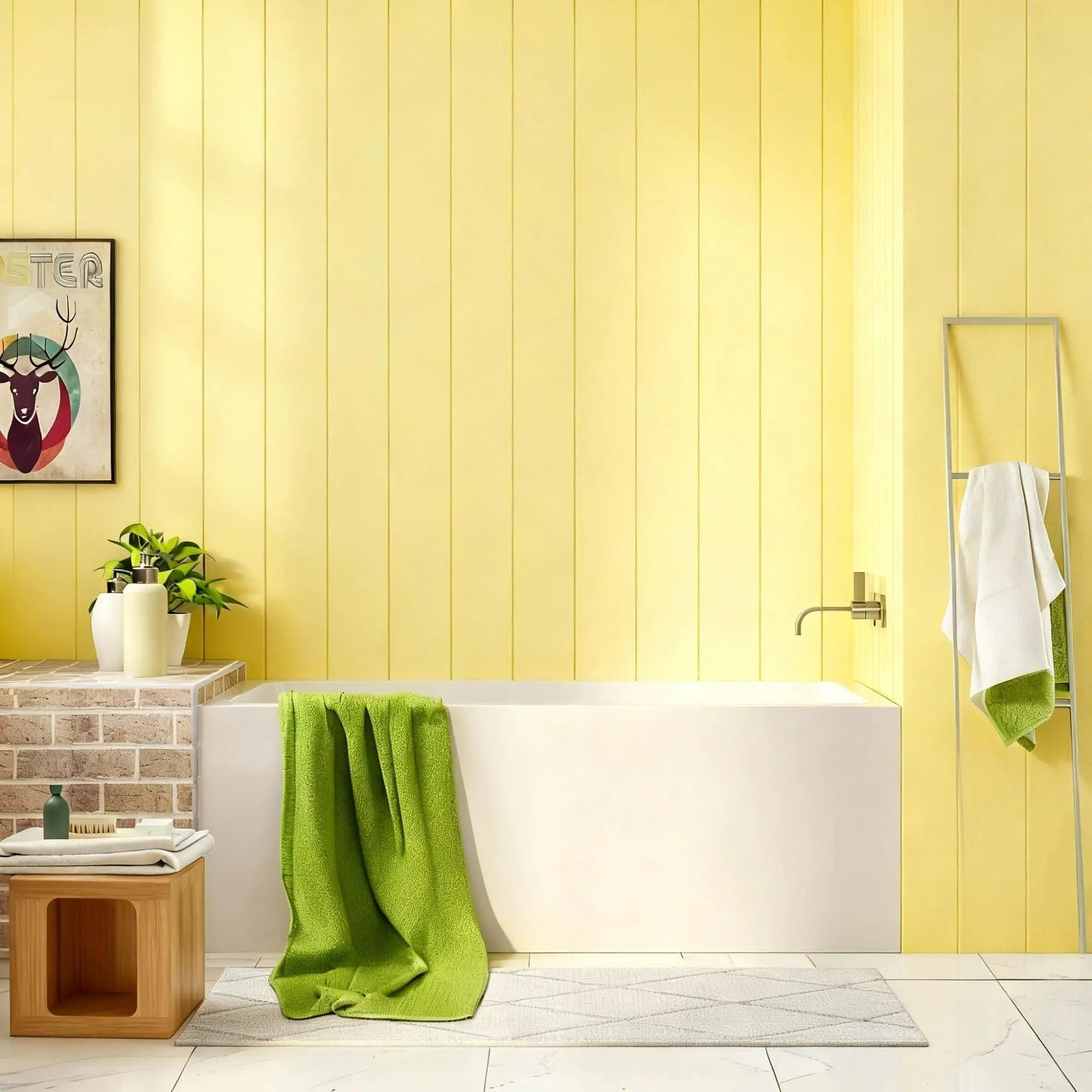 Alcove Soaking Bathtub With Skirt - Back-To-Wall Design, Compact - Glossy White by HouseOfZazla