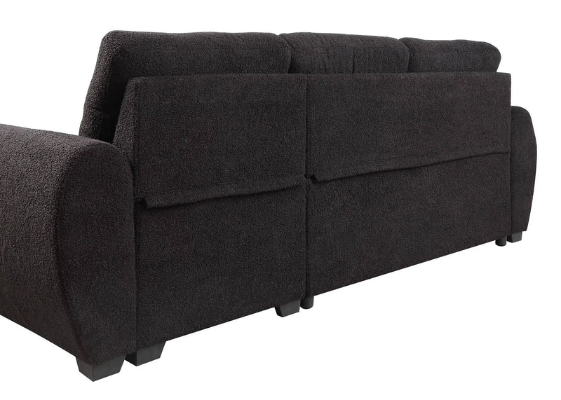 Veronica - Reversible Sleeper Sectional Sofa With Storage Chaise - Black by Unique Piece Furniture