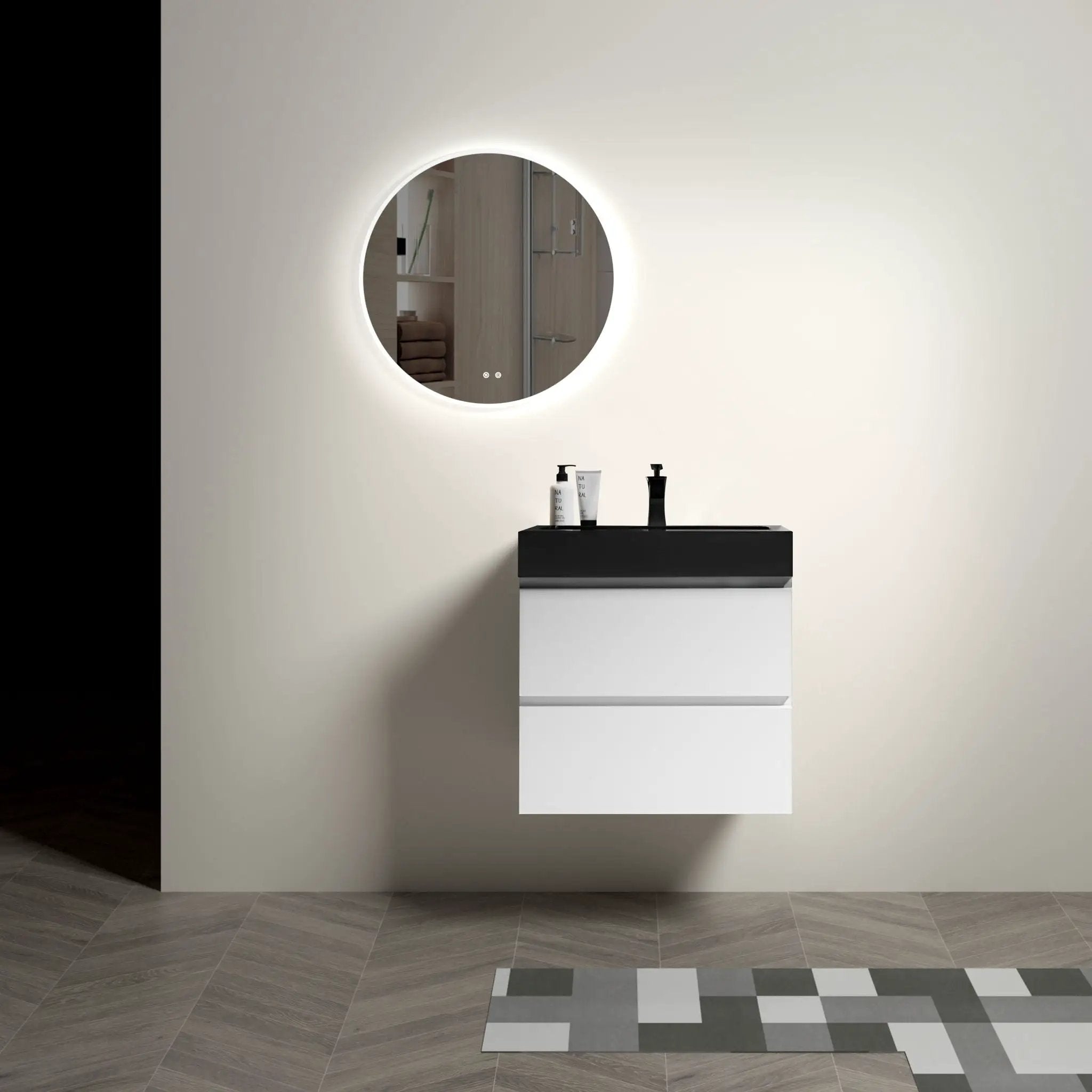 Alice - Bathroom Vanity With Large Storage, Sink Wall Mounted Floating Bathroom Vanity For Modern Bathroom, One-Piece Sink Basin Without Drain And Faucet by Unique Piece Furniture