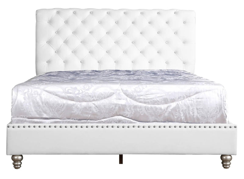 Elegant Transitional Upholstered Bed by Unique Piece Furniture