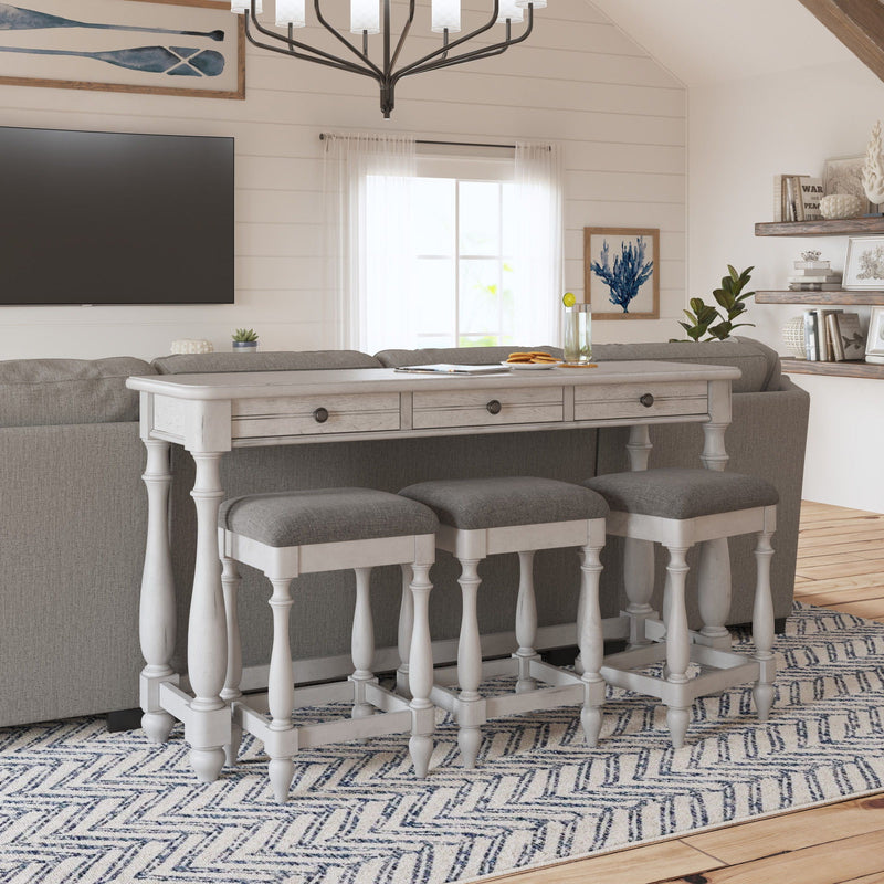 Sofa Table With 3 Stools - Gray by HouseOfZazla