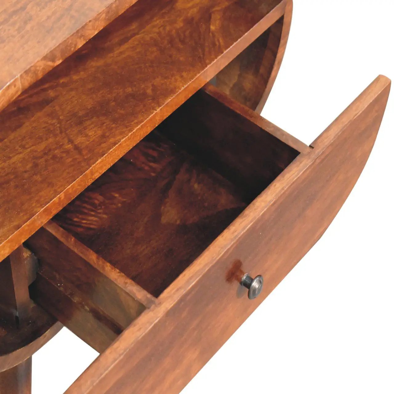Large Chestnut Circular Bedside by Unique Piece Furniture