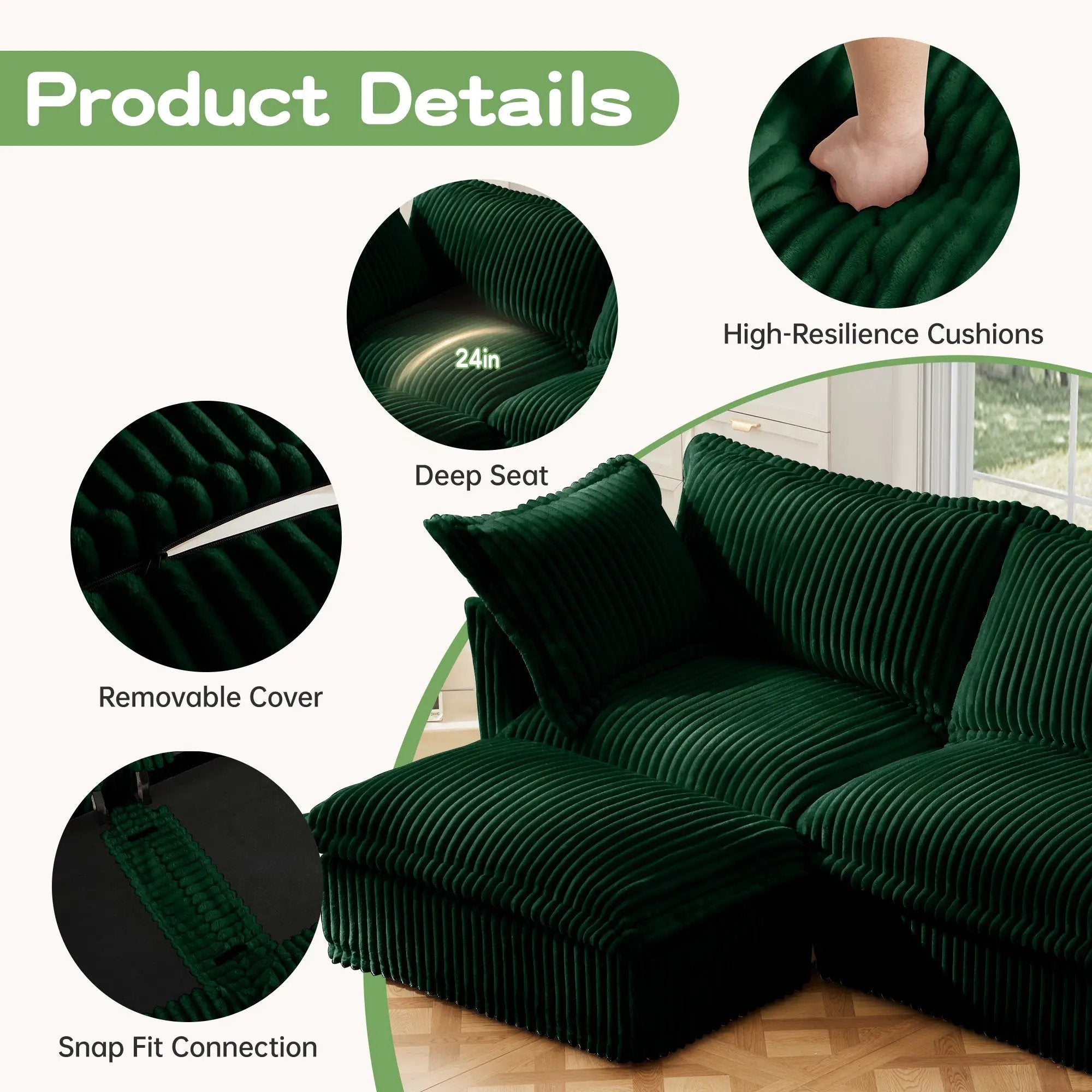 Slipcovered Modern 3 Seater Sofa by HouseOfZazla