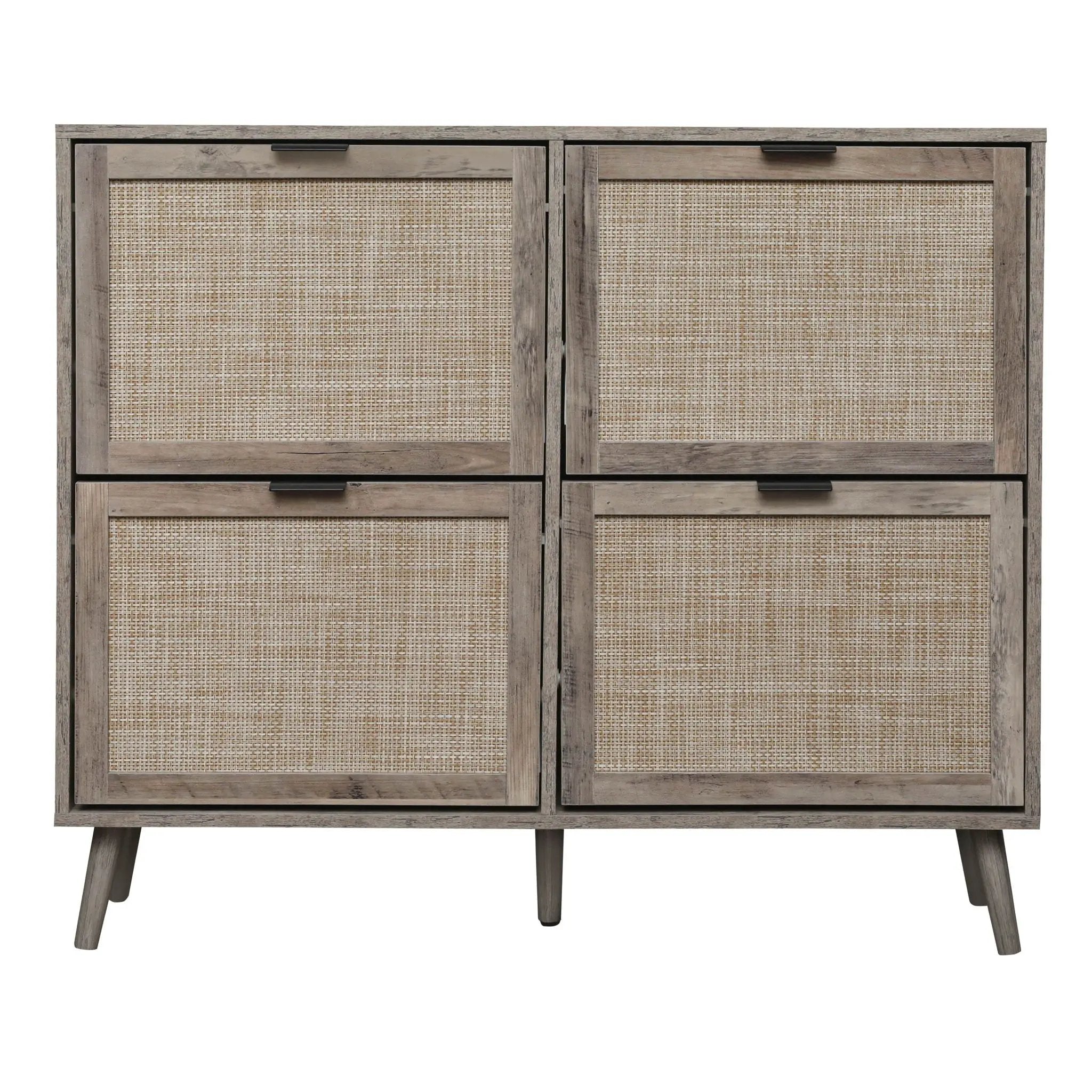 4 Door Shoe Rack, Freestanding Modern Shoe Storage Cabinet by HouseOfZazla
