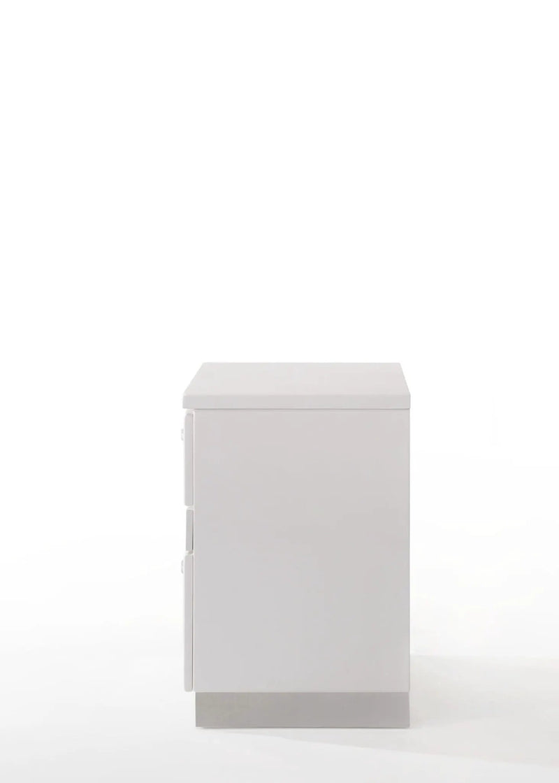 Naima II - High Gloss Nightstand - White by HouseOfZazla