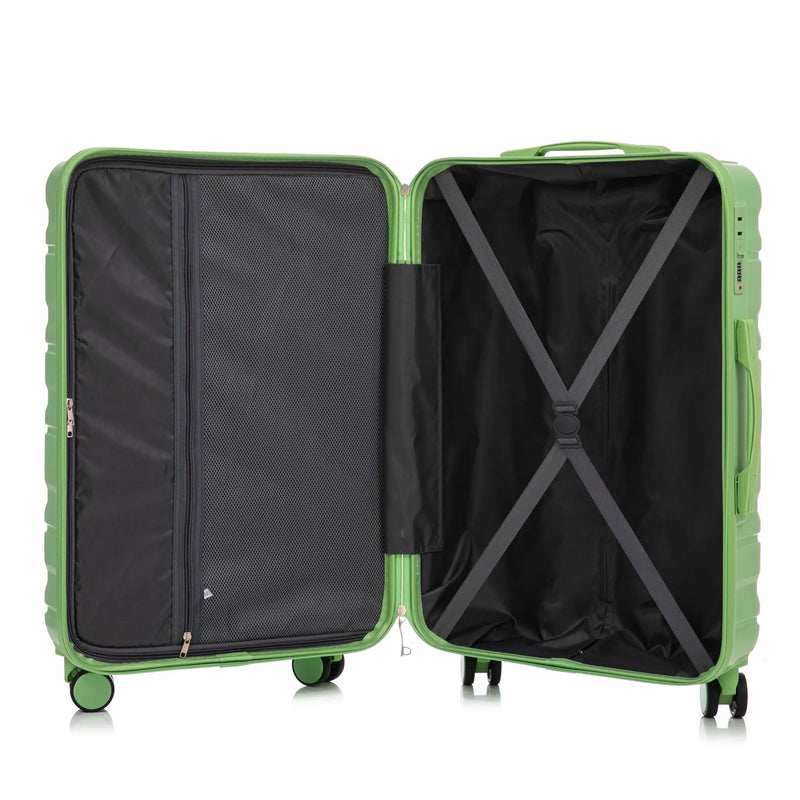 HIFINE Tourist 3-Piece Spinner Wheel Luggage Set in Green by HouseOfZazla