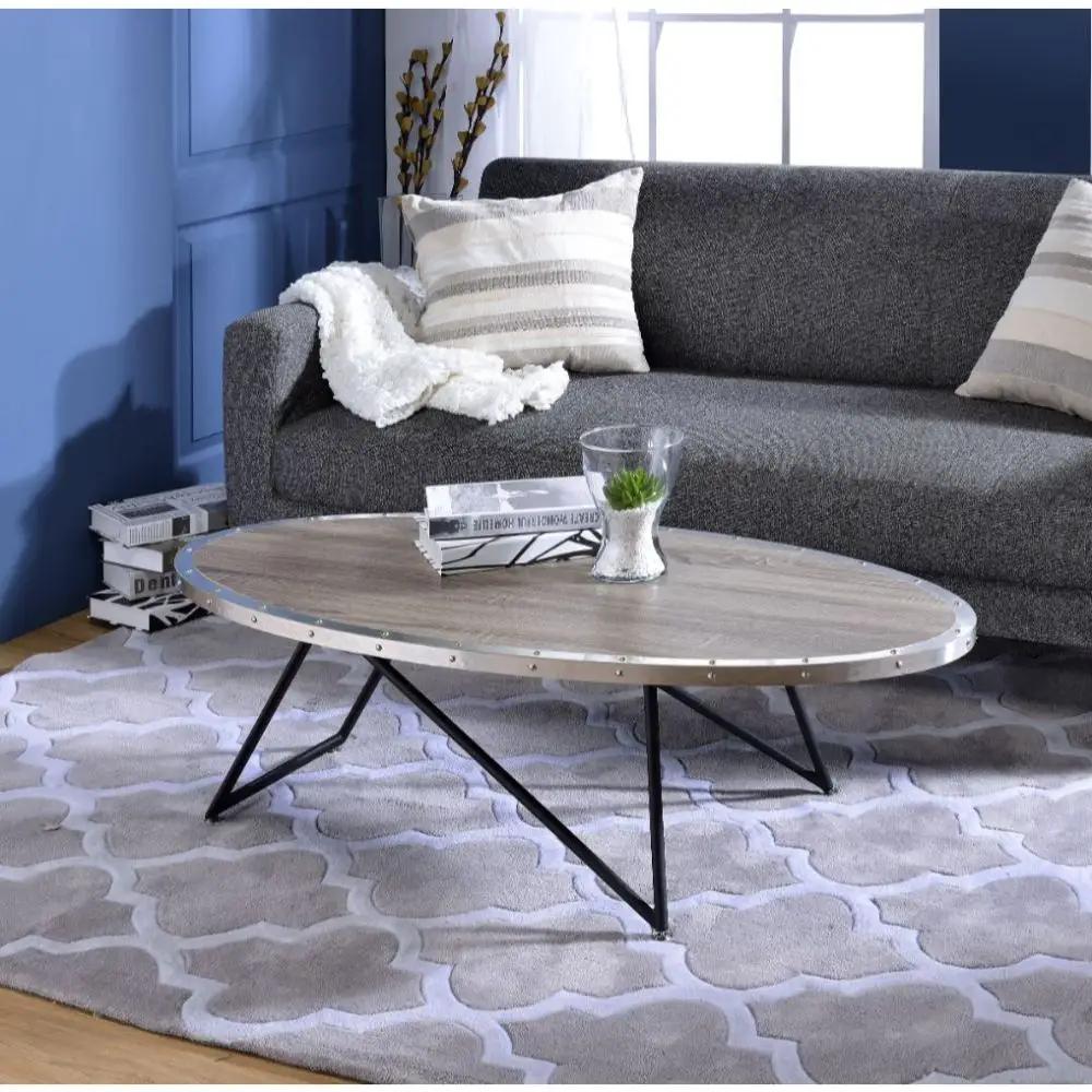 Allis - Coffee Table - Weathered Gray Oak & Metal by Unique Piece Furniture