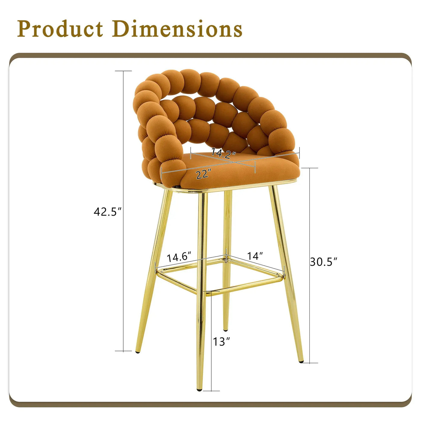 Bubble, Ball Chain Tufted Bar Chairs For Kitchen Island & Home Bar (Set of 2) by HouseOfZazla