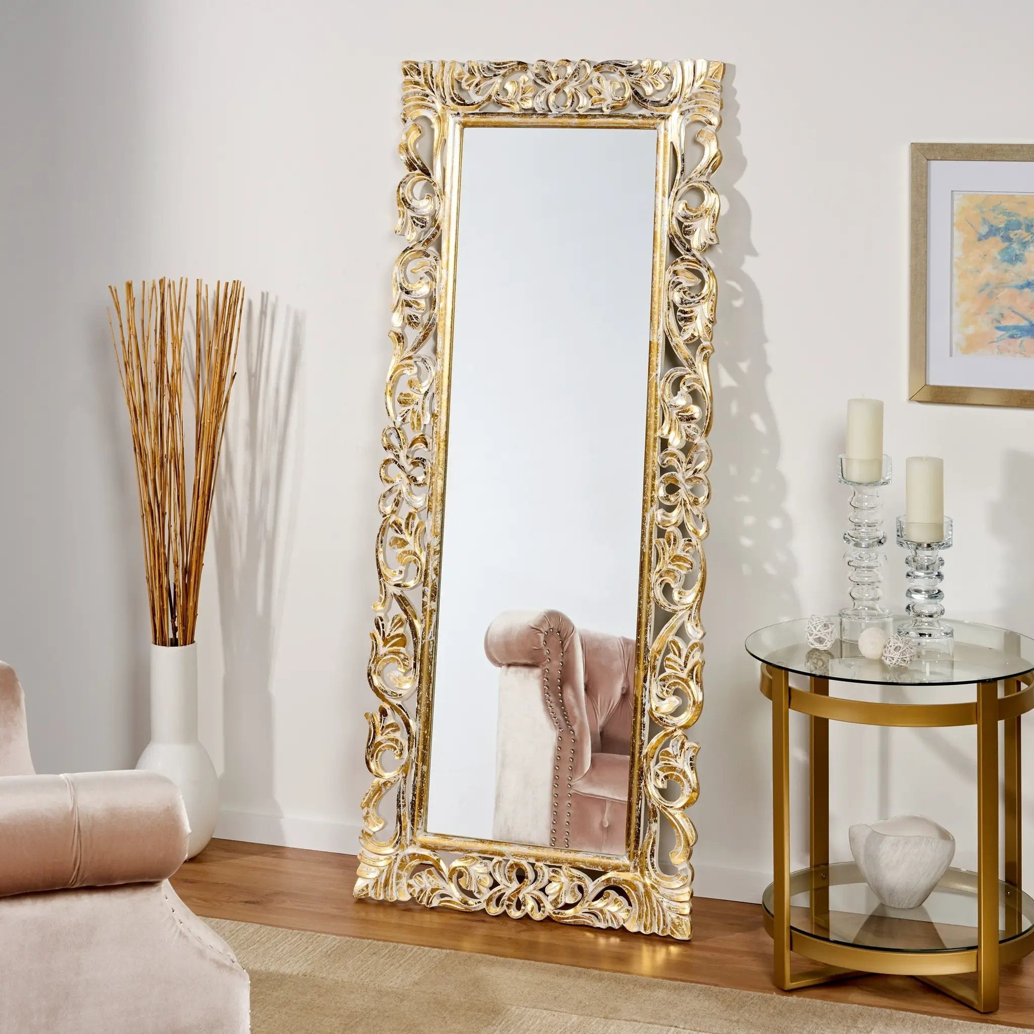 Rectangle Carved Mirror by HouseOfZazla