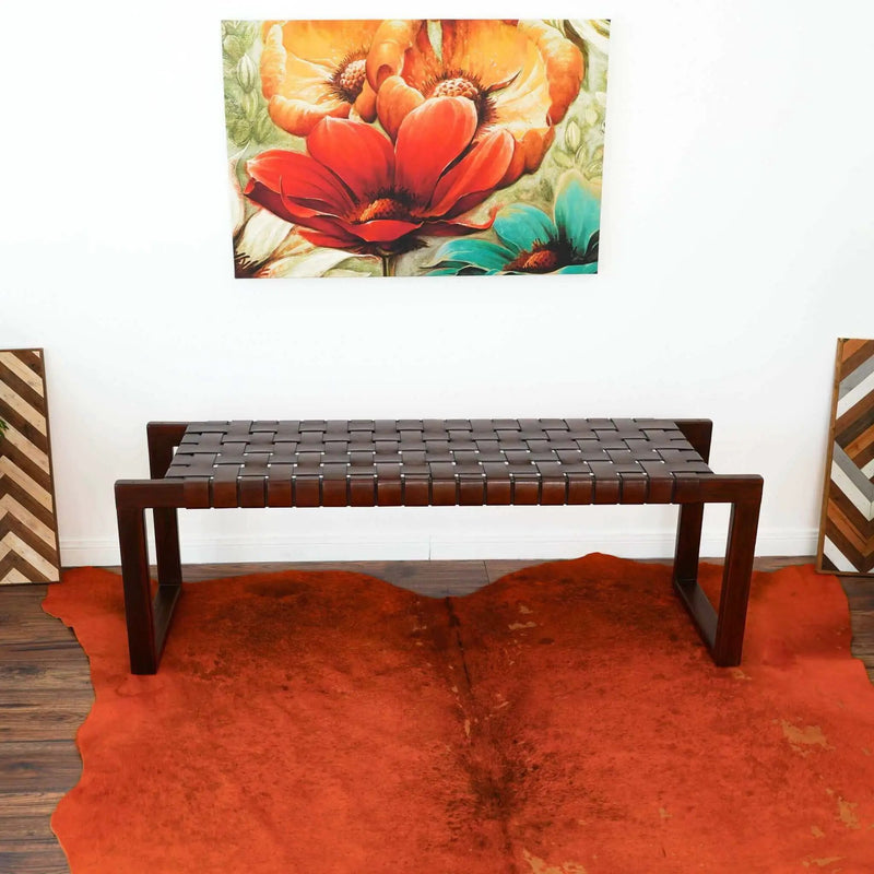Christina - Bench - Cognac / Dark Brown / Tan by Unique Piece Furniture