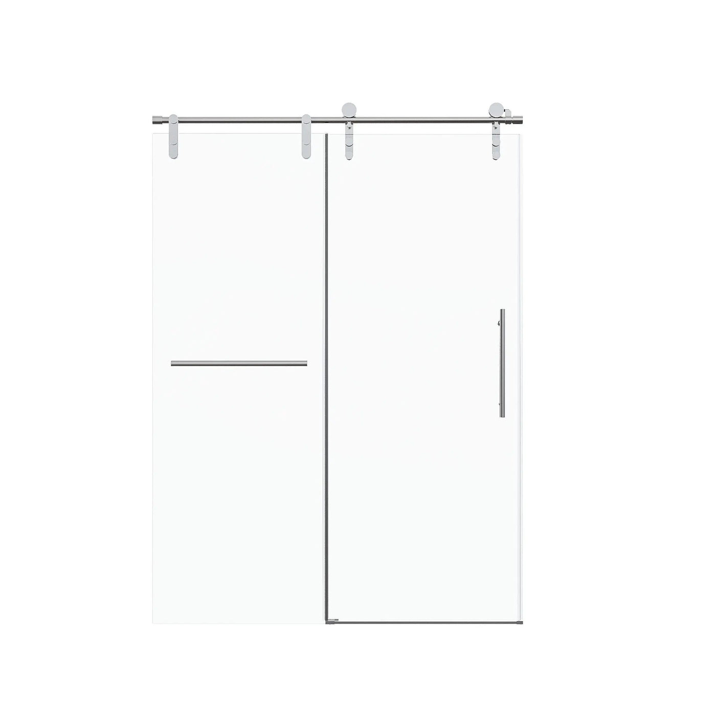 Frameless Single Sliding Shower Doors With Towel Rail & Handle by HouseOfZazla