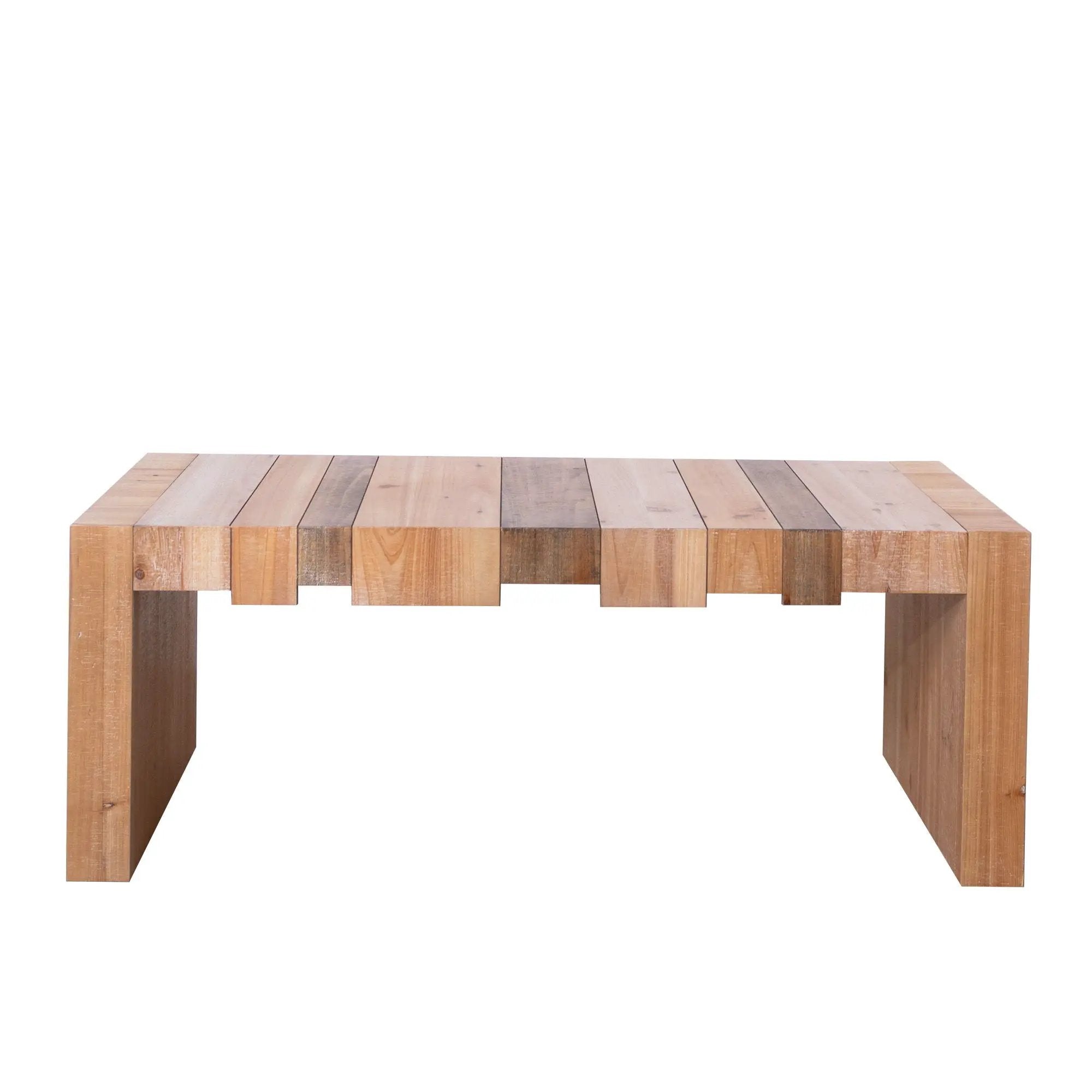 Modern Rustic Table With Sculpted Block Design by Unique Piece Furniture