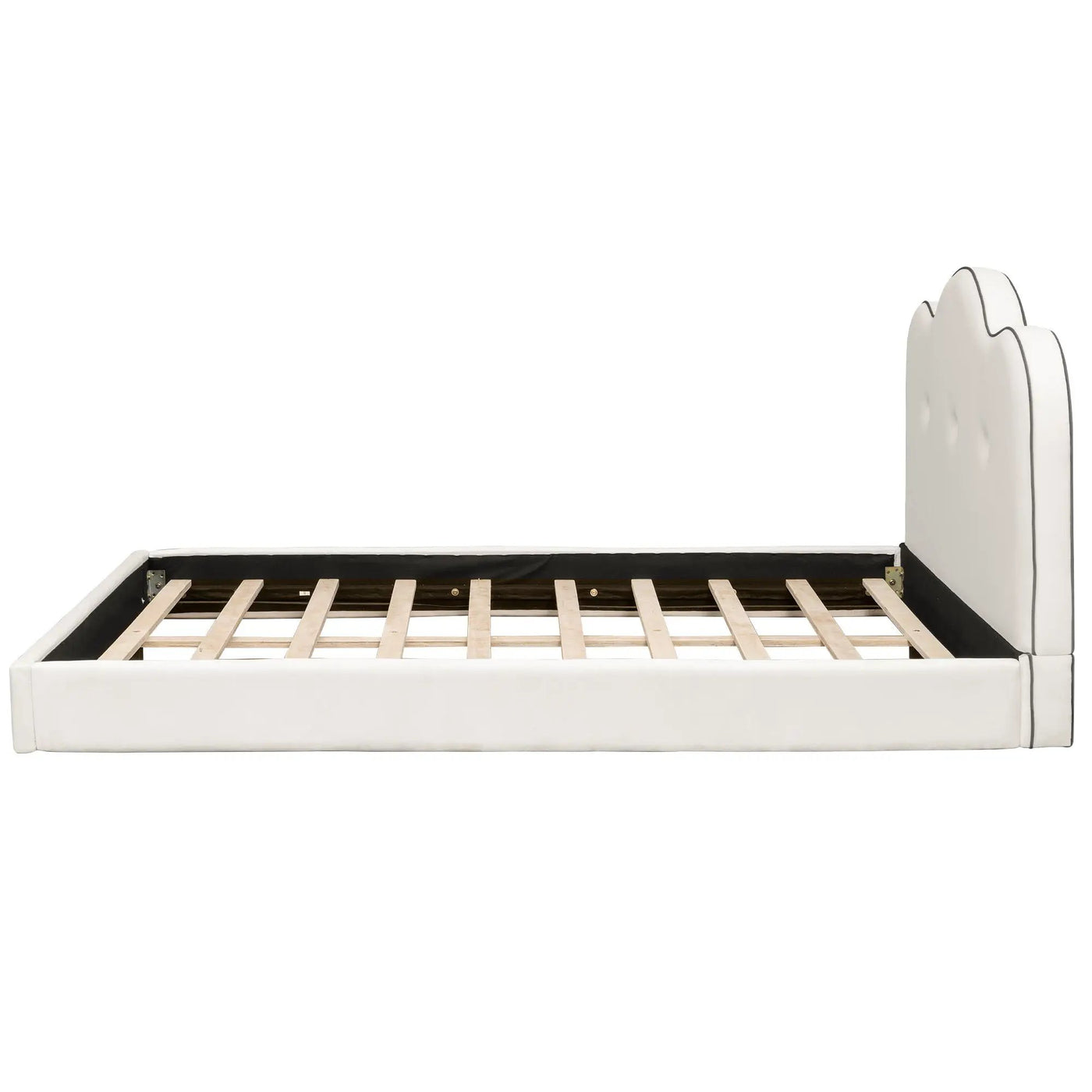 Upholstered Platform Bed With Sturdy Frame And Headboard by HouseOfZazla