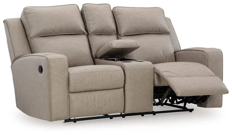 Lavenhorne - Dbl Rec Loveseat W/Console - Pebble by Unique Piece Furniture