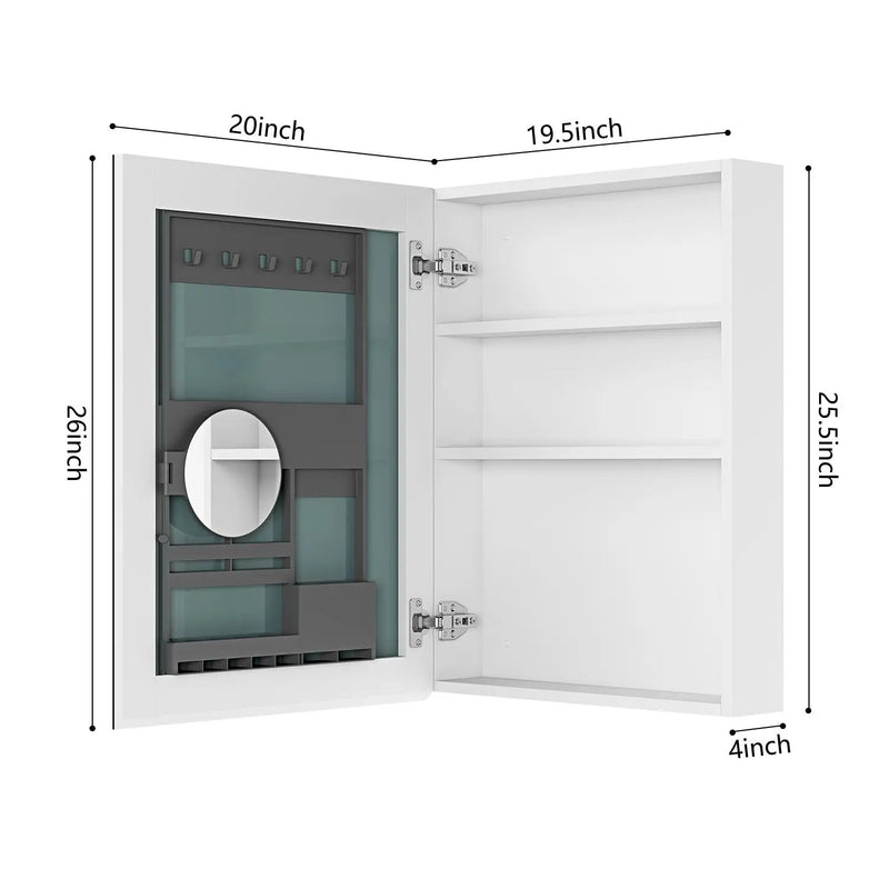 20'' W x 26'' H Surface Frameless Mirror Medicine Cabinet by HouseOfZazla