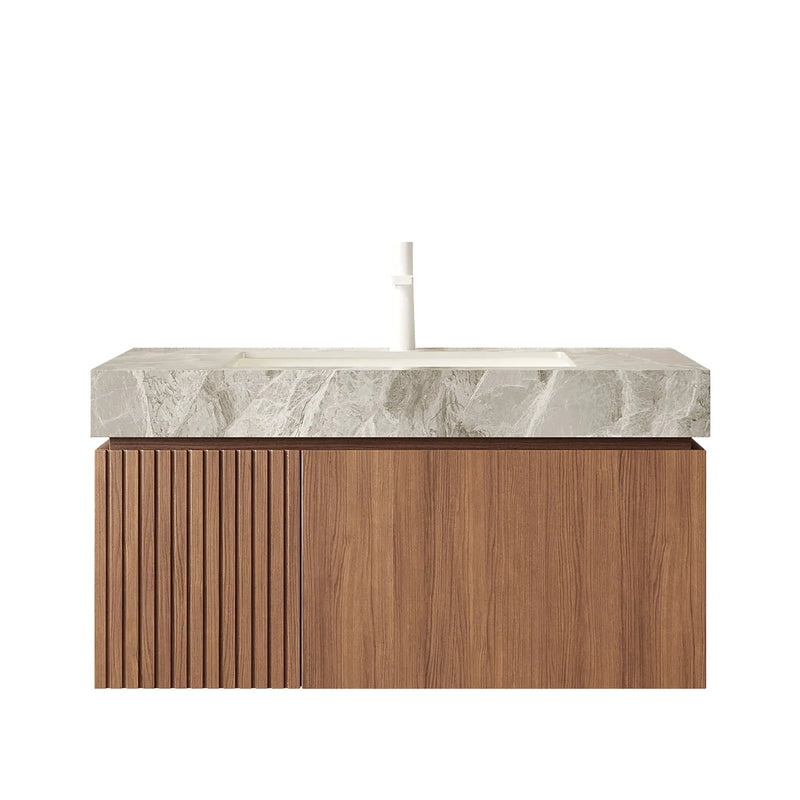MURI 36" Bathroom Vanity & Sink, Floating Plywood Storage Cabinet with Drawer & Door by HouseOfZazla