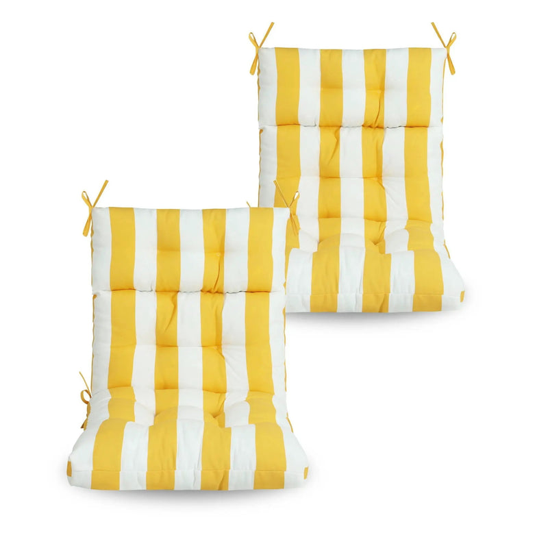 2 Piece High Back Patio Chair Cushion Set, Tufted Adirondack And Rocking Chair Cushions by HouseOfZazla