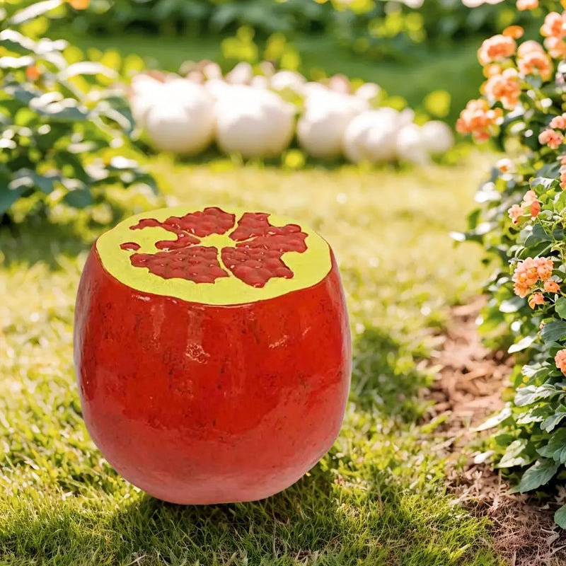 Pomegranate Resin Stool - Multi-Purpose Indoor & Outdoor Decor by HouseOfZazla